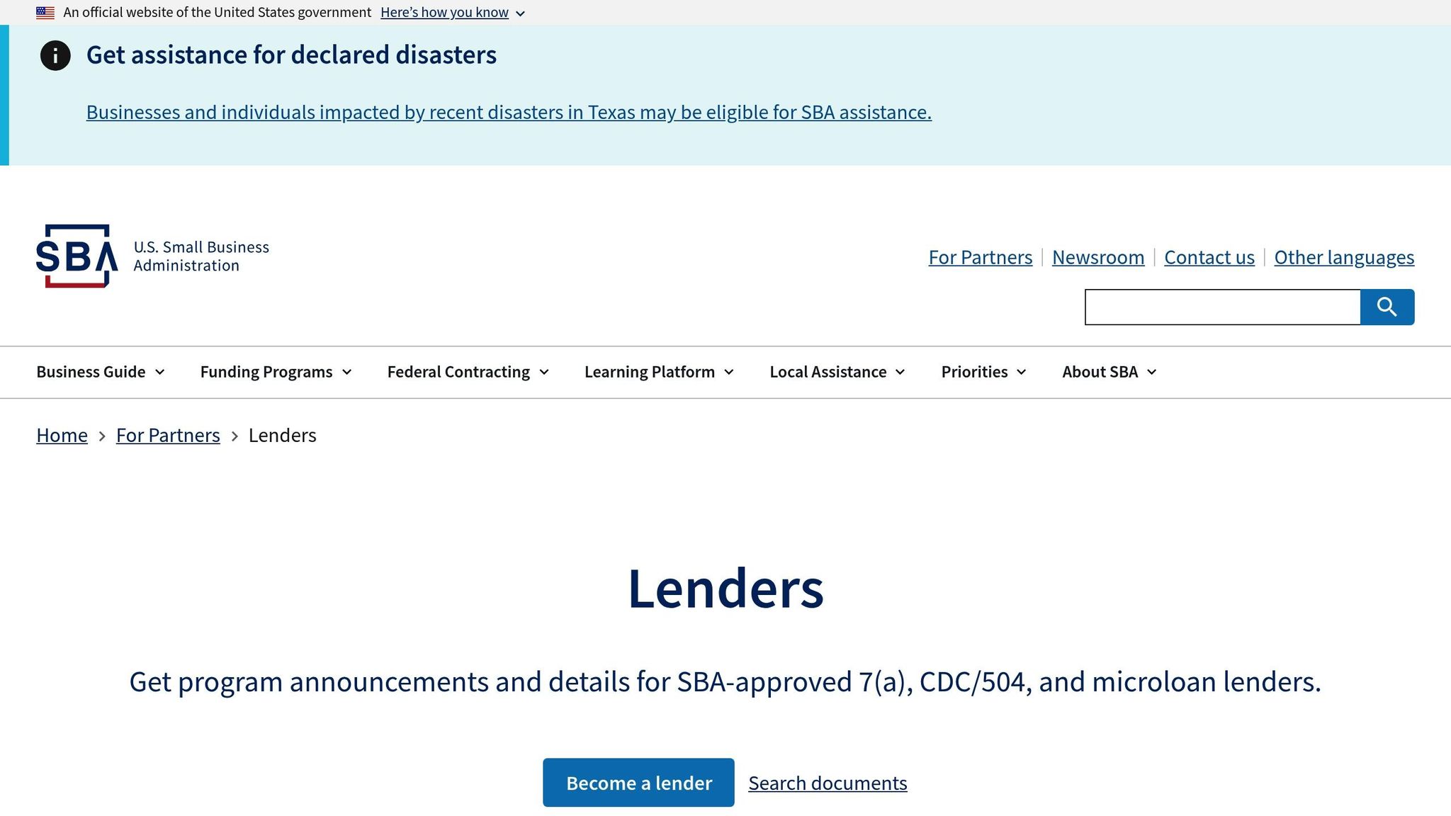 SBA Lender Directory