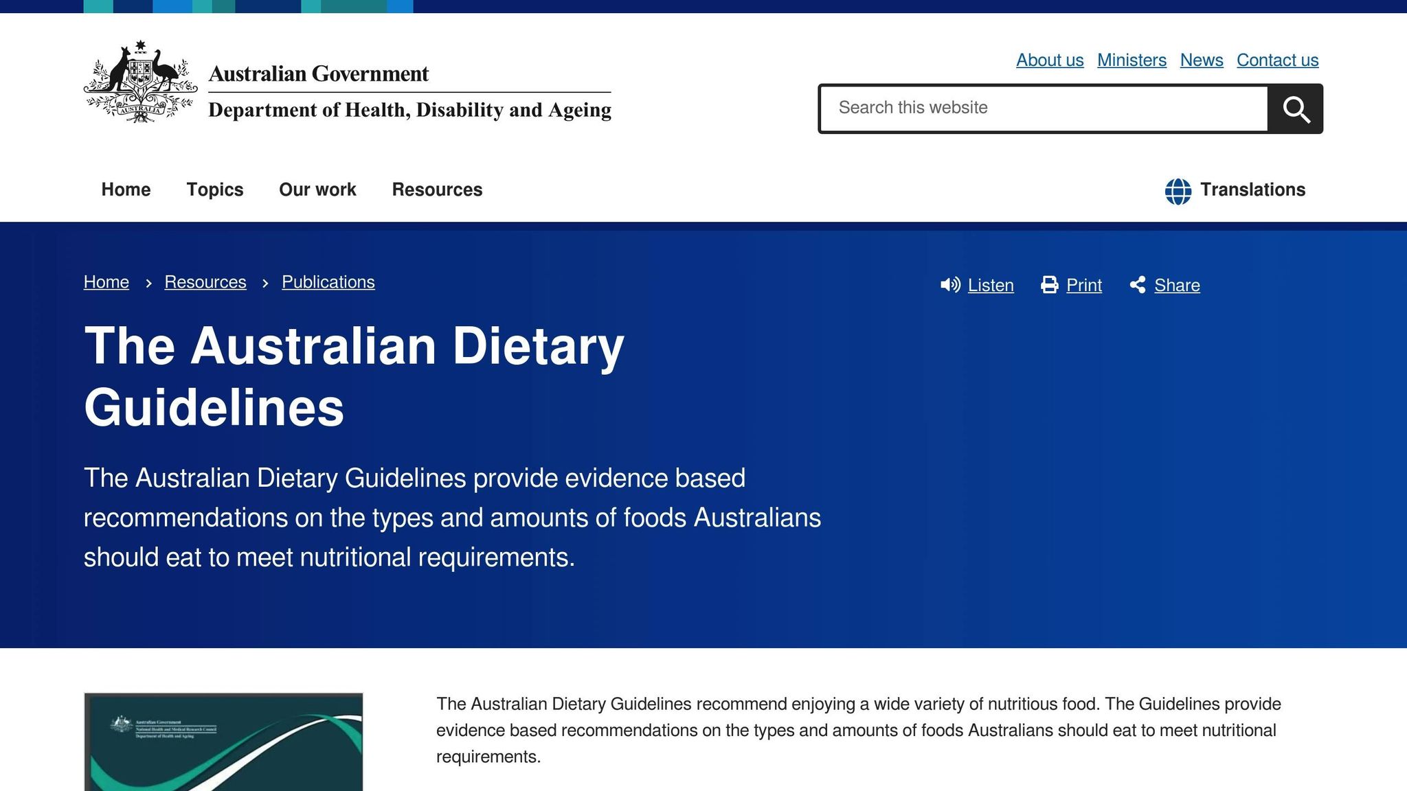 Australian Dietary Guidelines