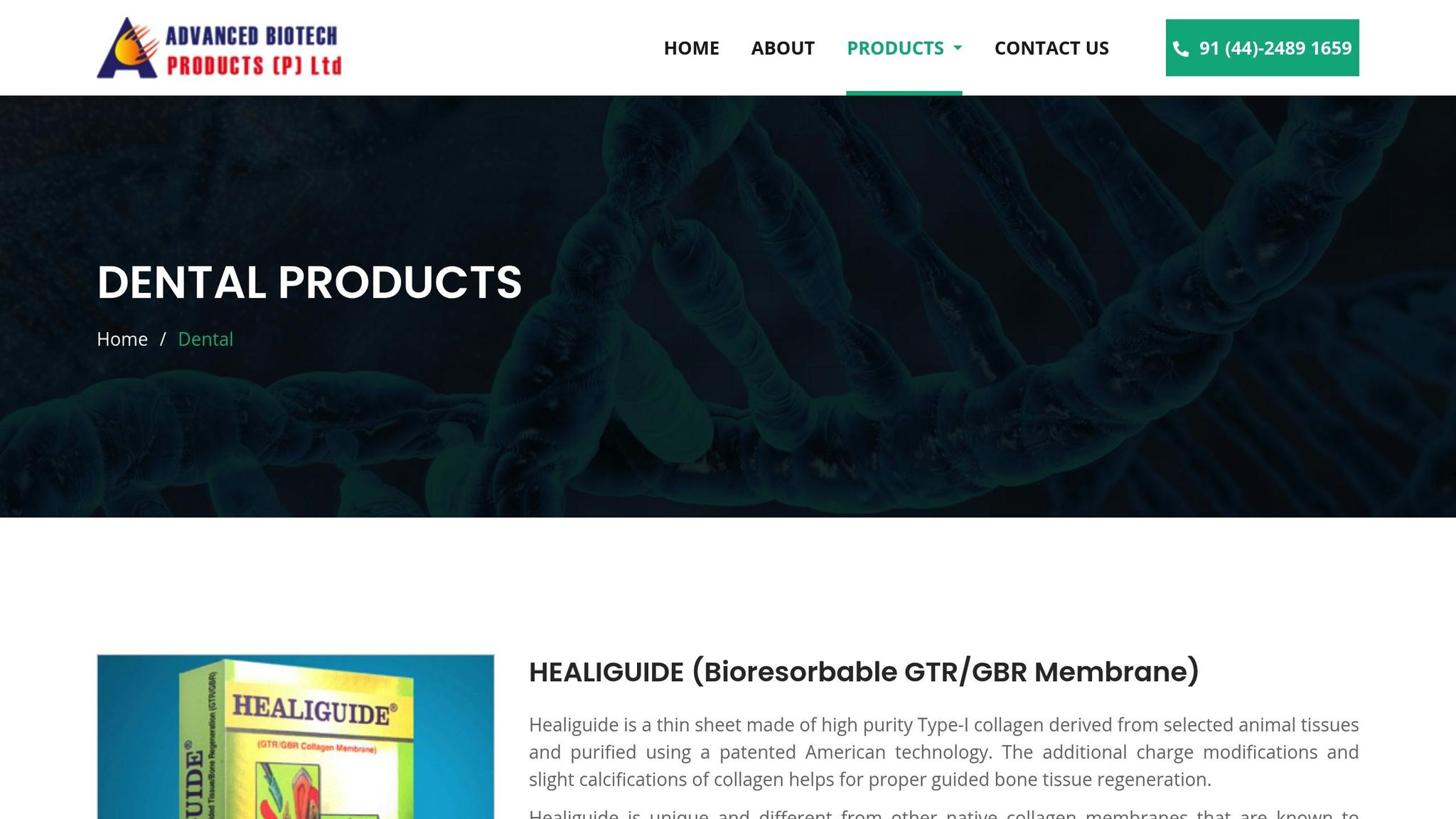 Advanced Biotech Healiguide Guided Tissue Regeneration GTR Membrane