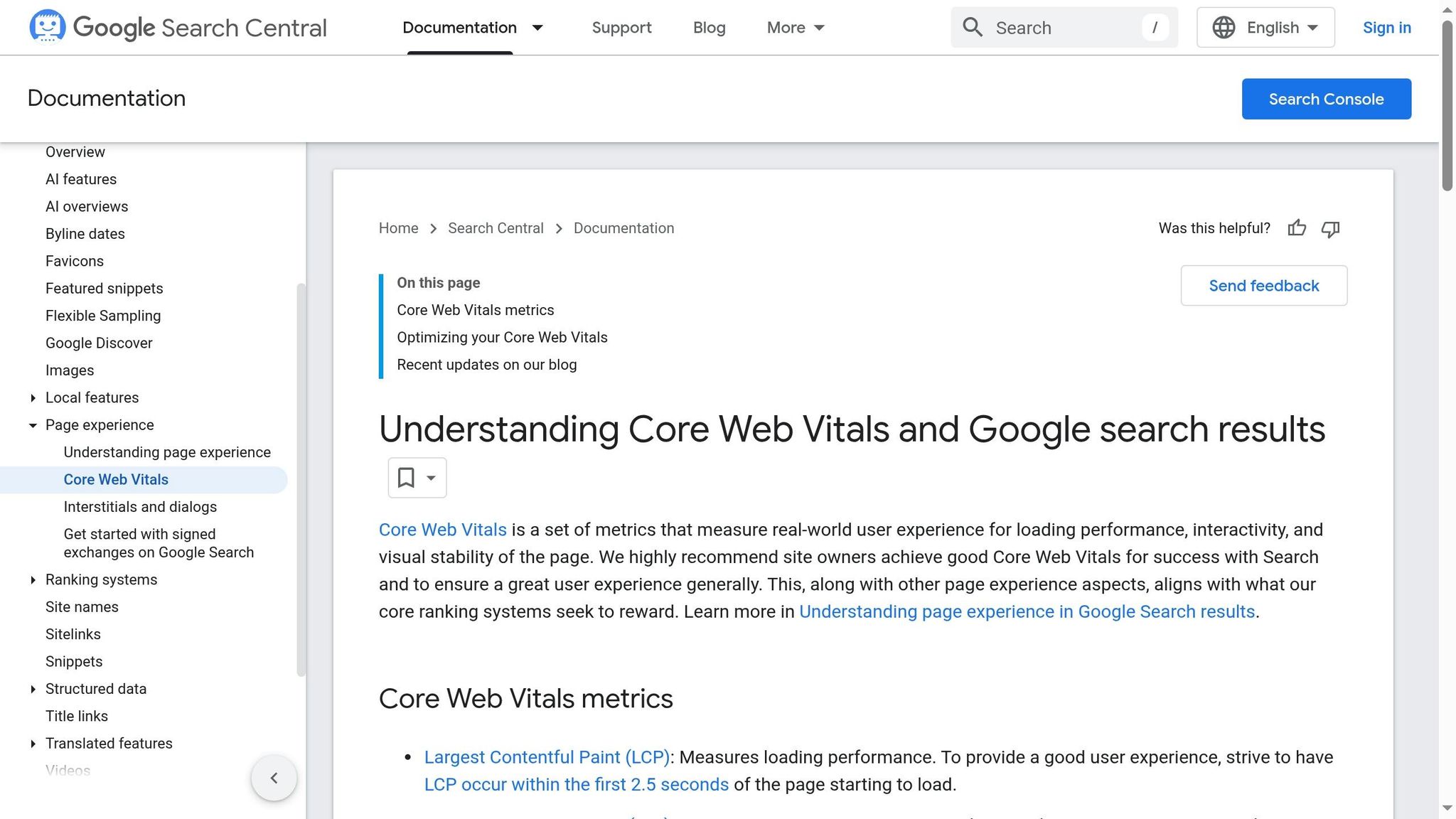 Core Web Vitals