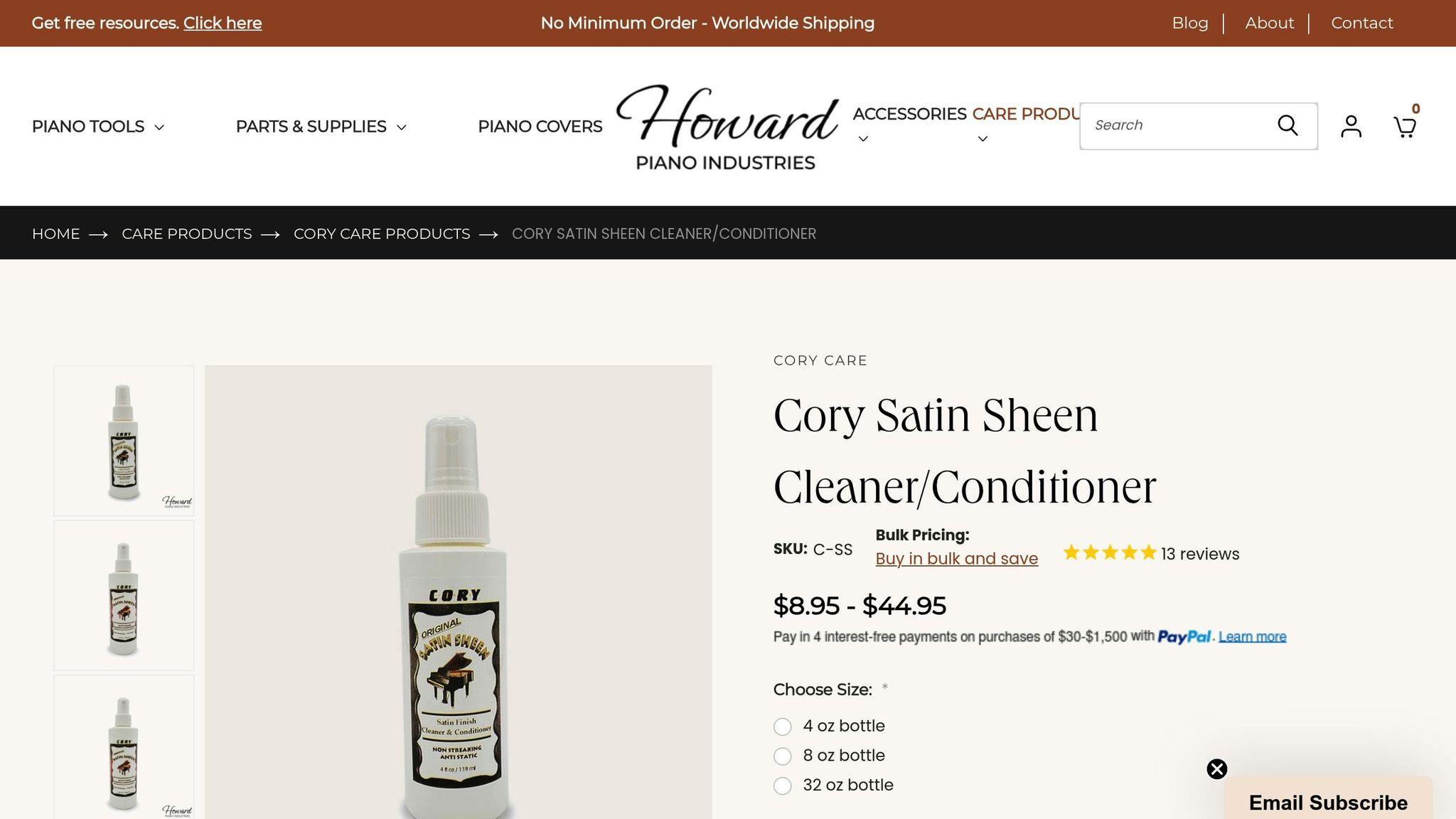 Cory Satin Sheen Cleaner