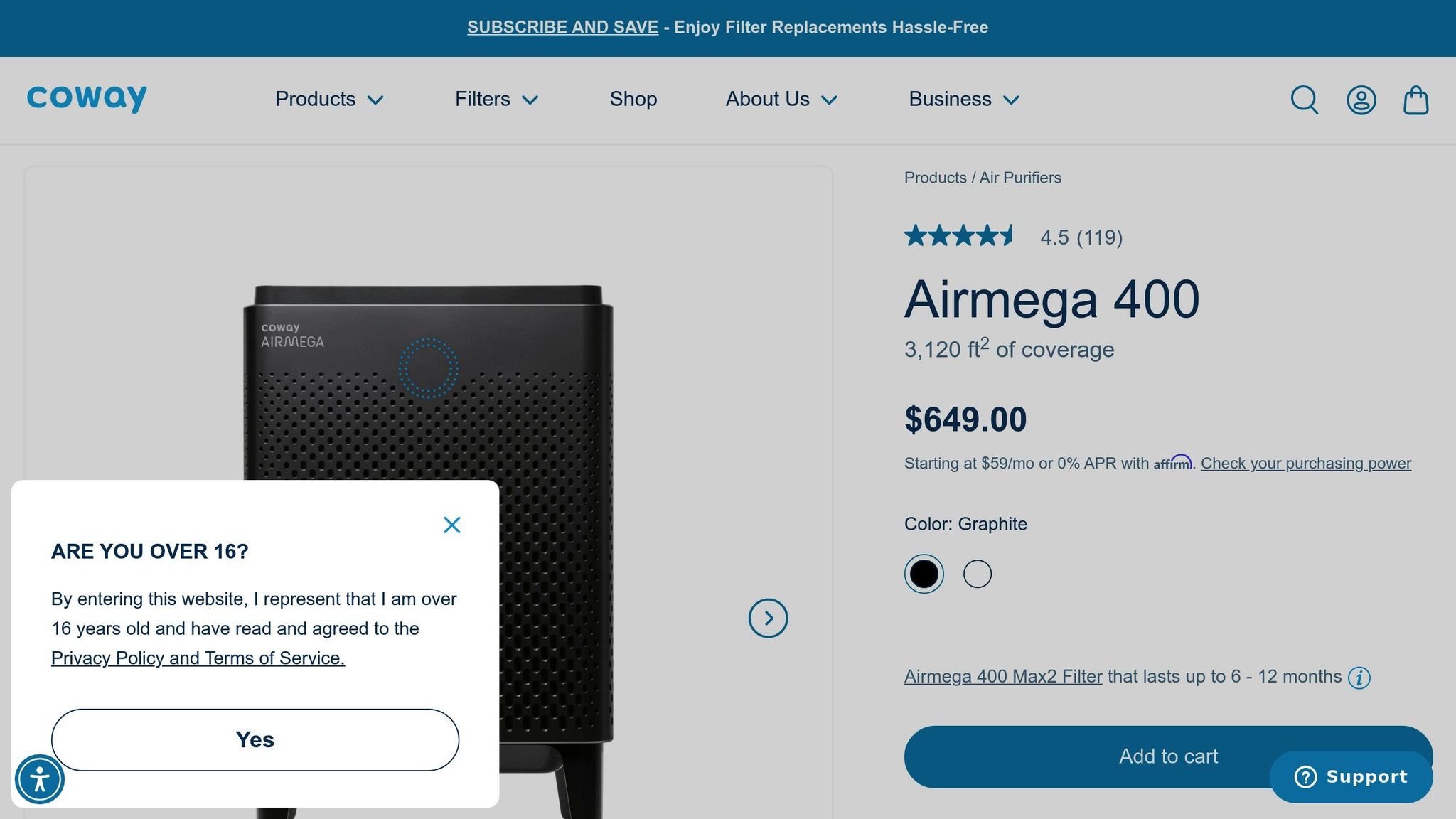 Coway Airmega 400
