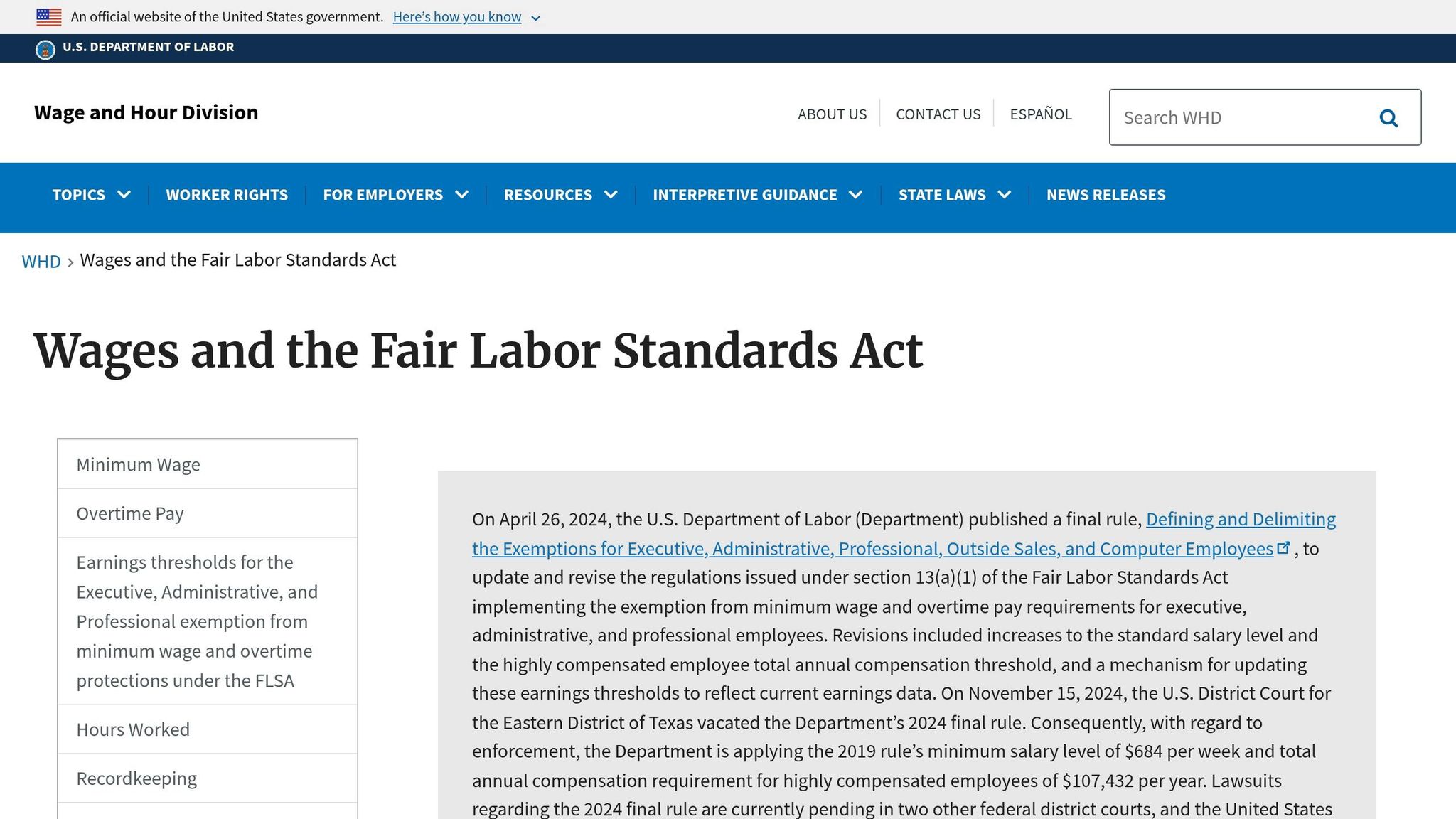 Fair Labor Standards Act