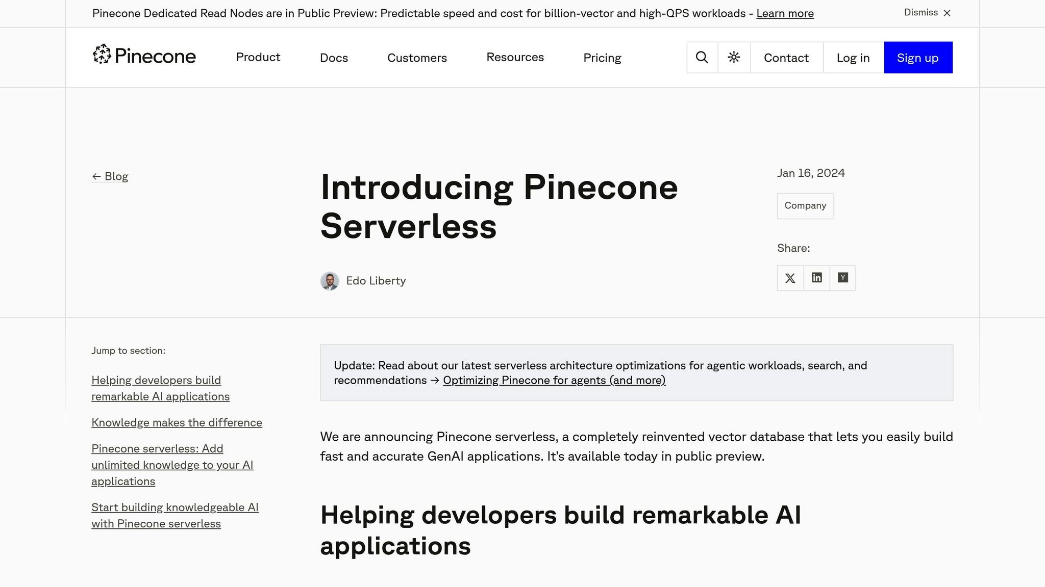 Pinecone Serverless
