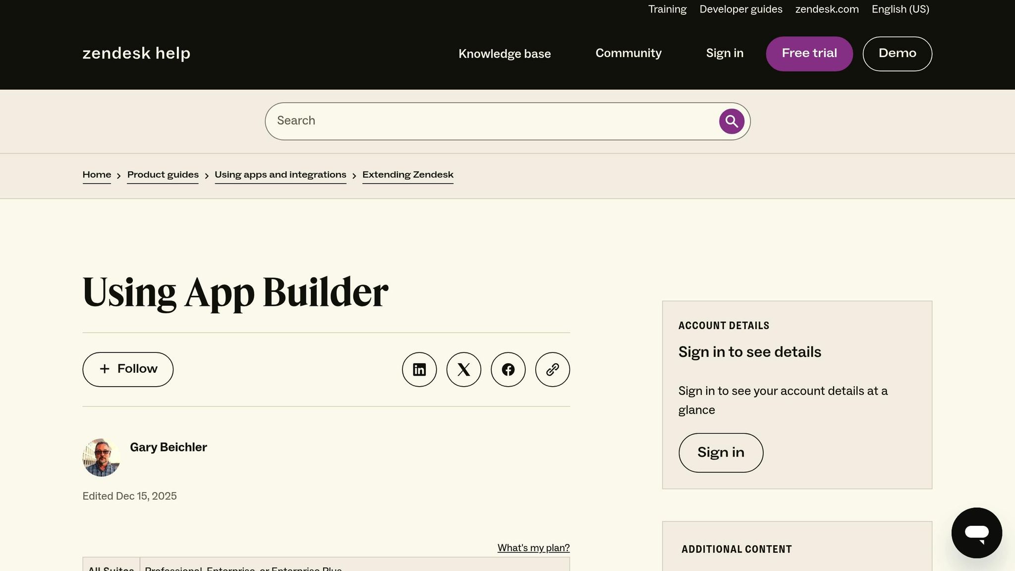 Zendesk App Builder