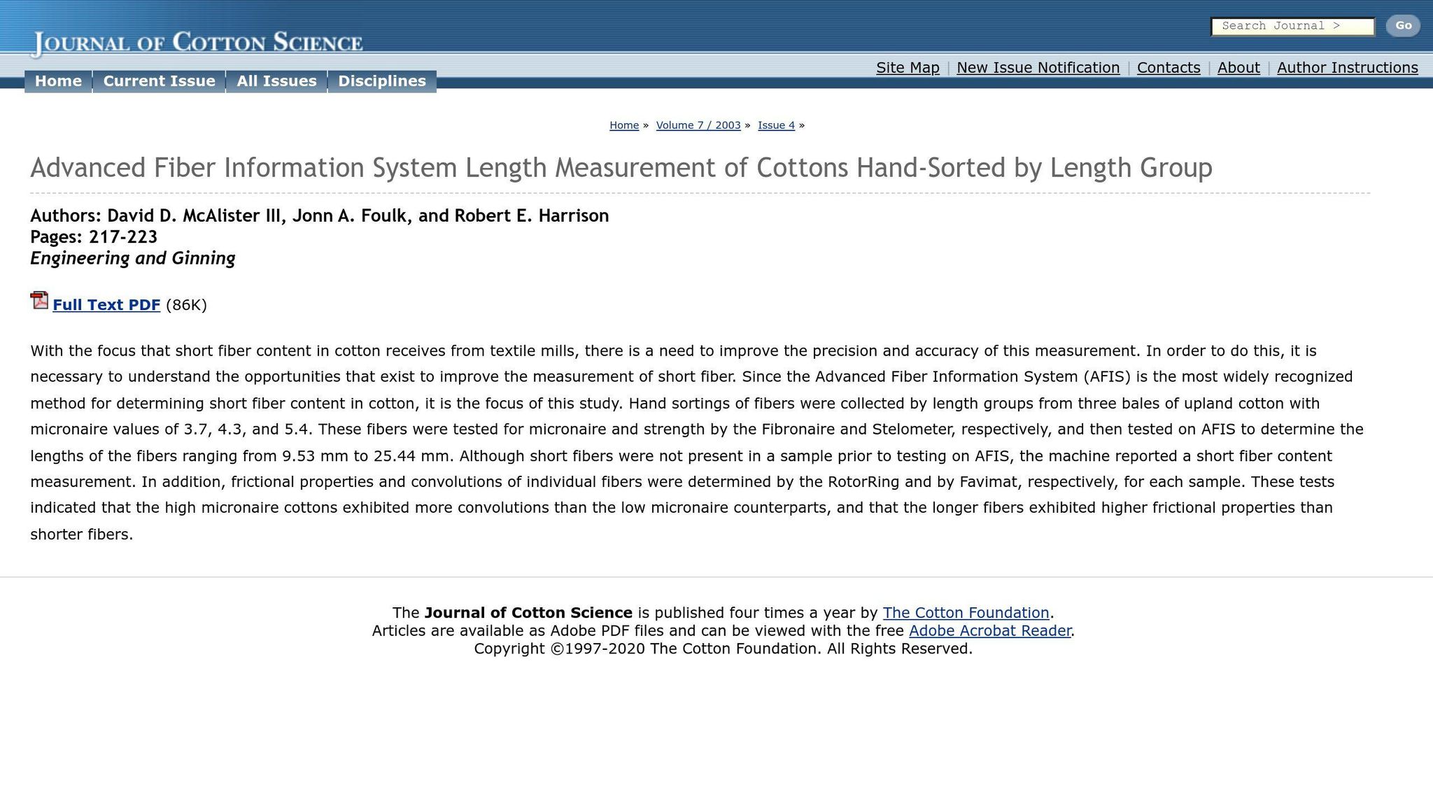 Advanced Fiber Information System