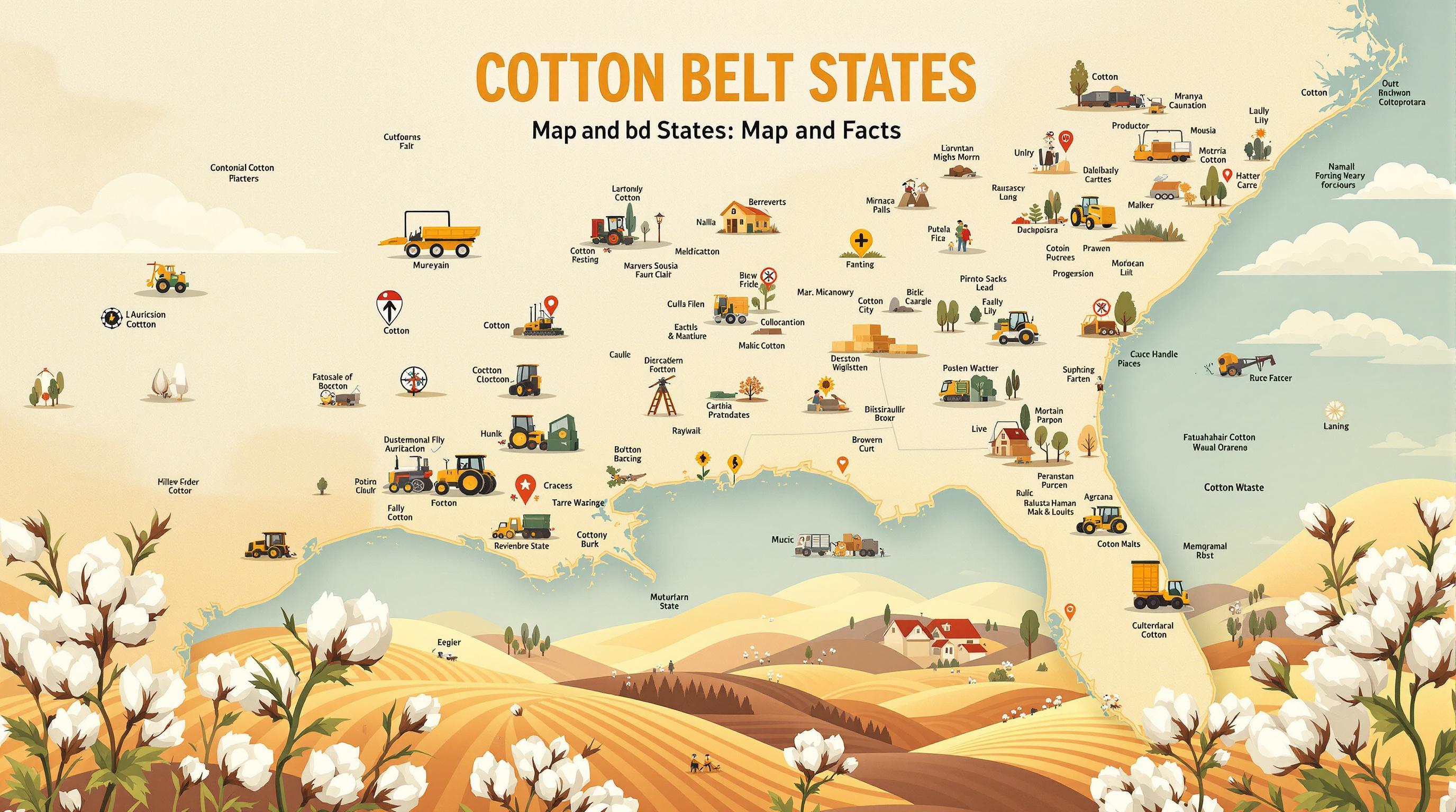 Thumbnail for: Cotton Belt States: Map and Facts