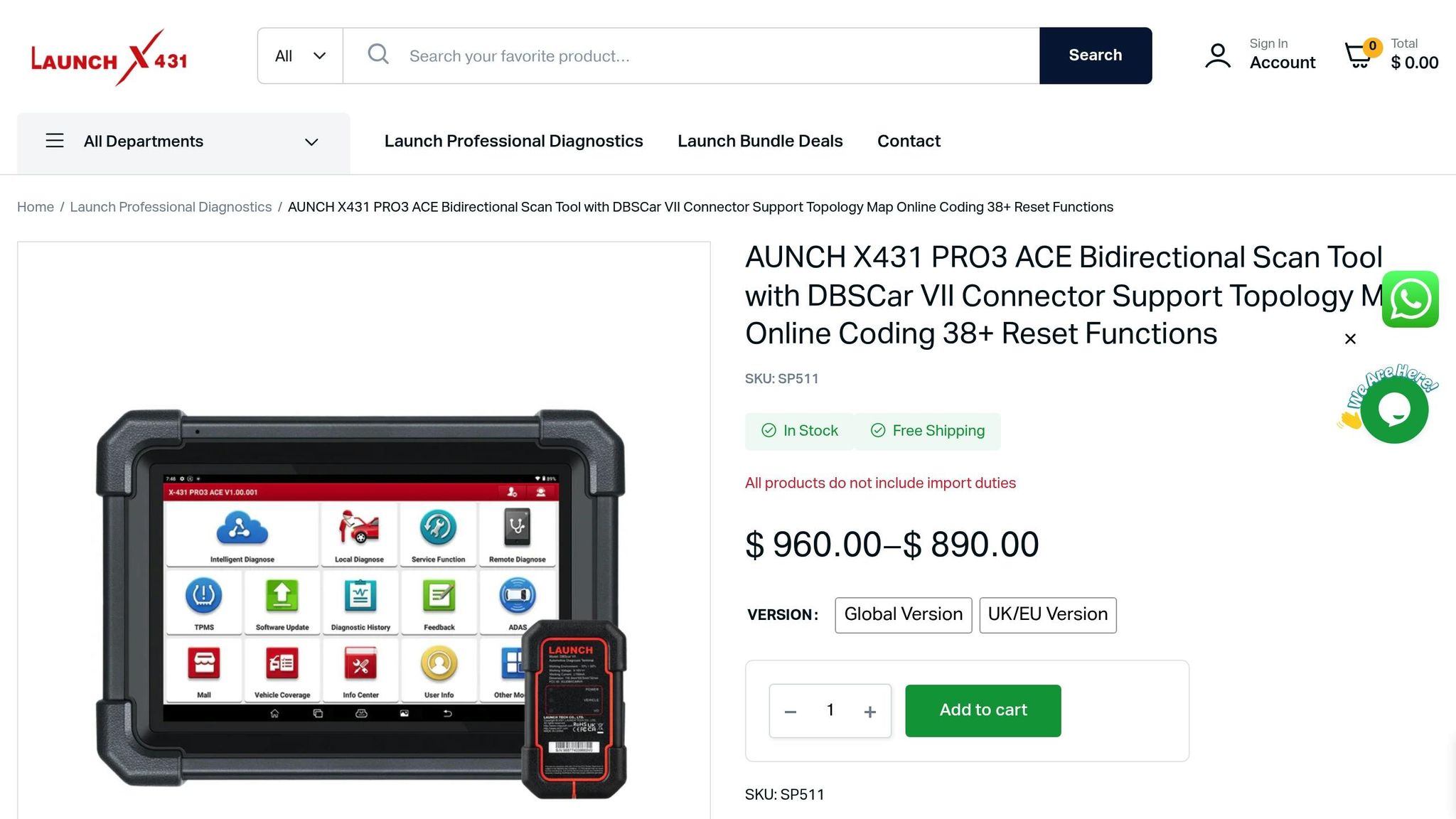 LAUNCH X431 PRO3 ACE