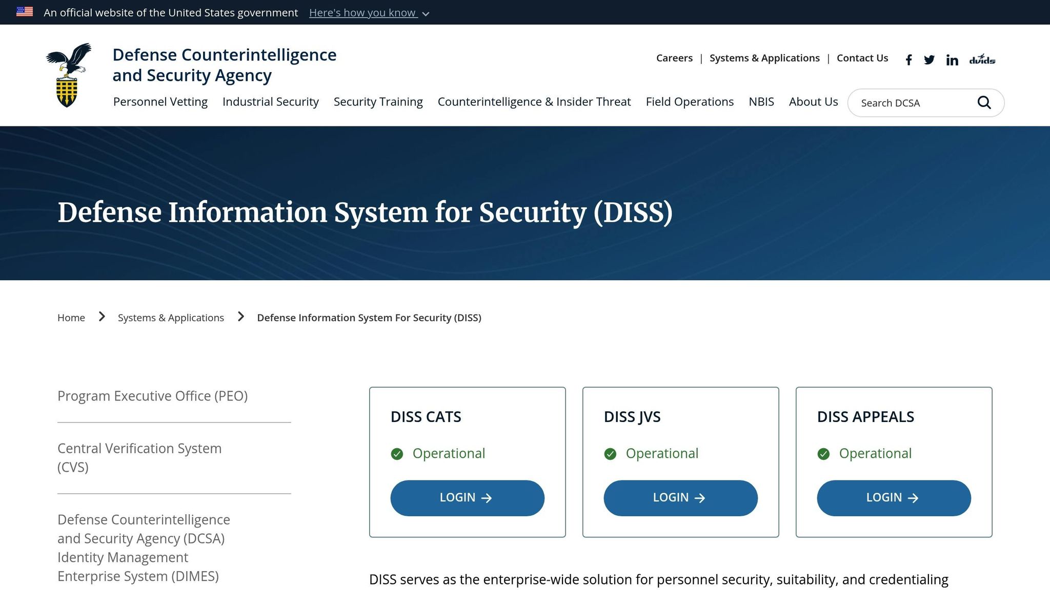Defense Information System for Security