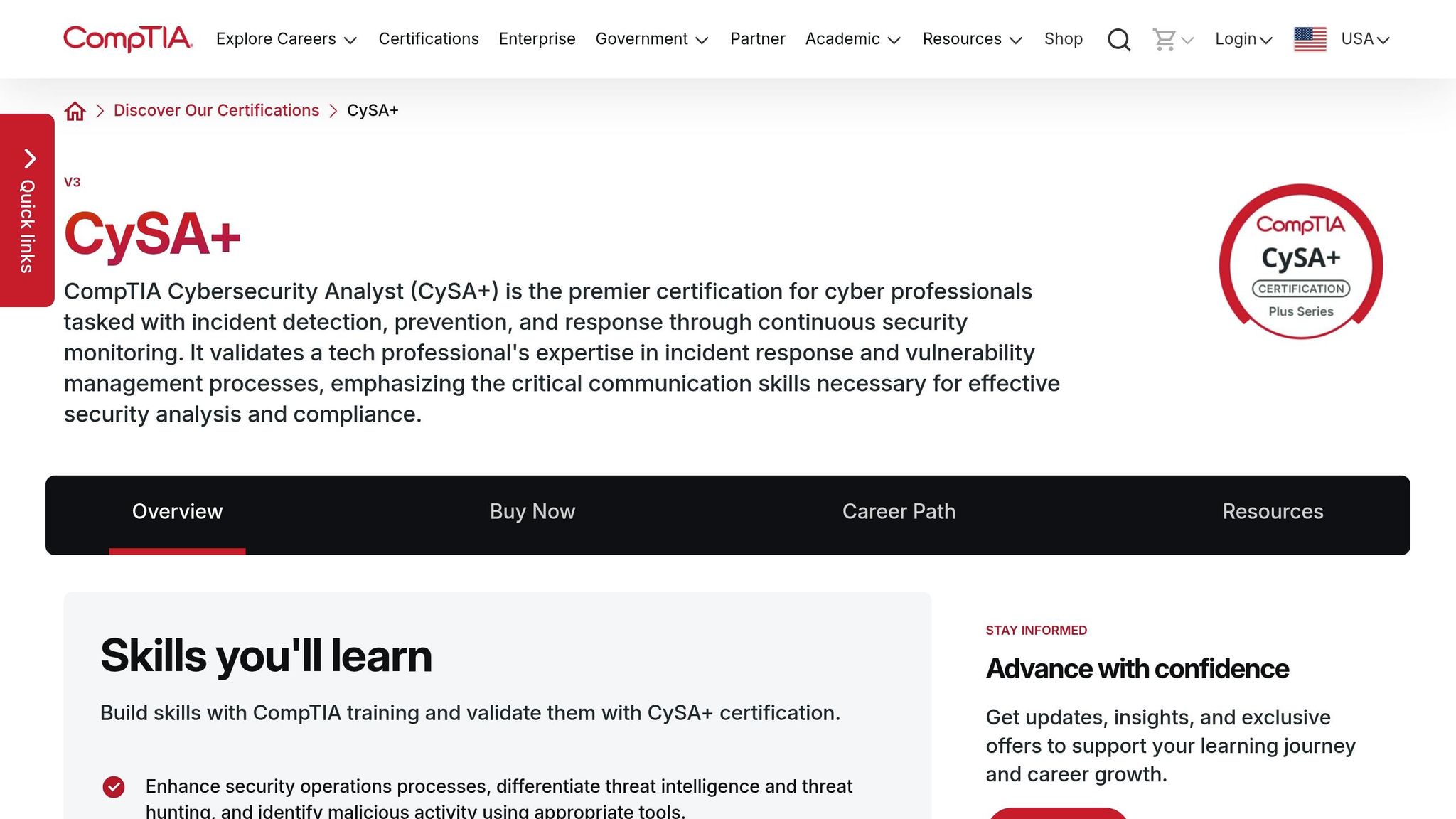 CompTIA Cybersecurity Analyst