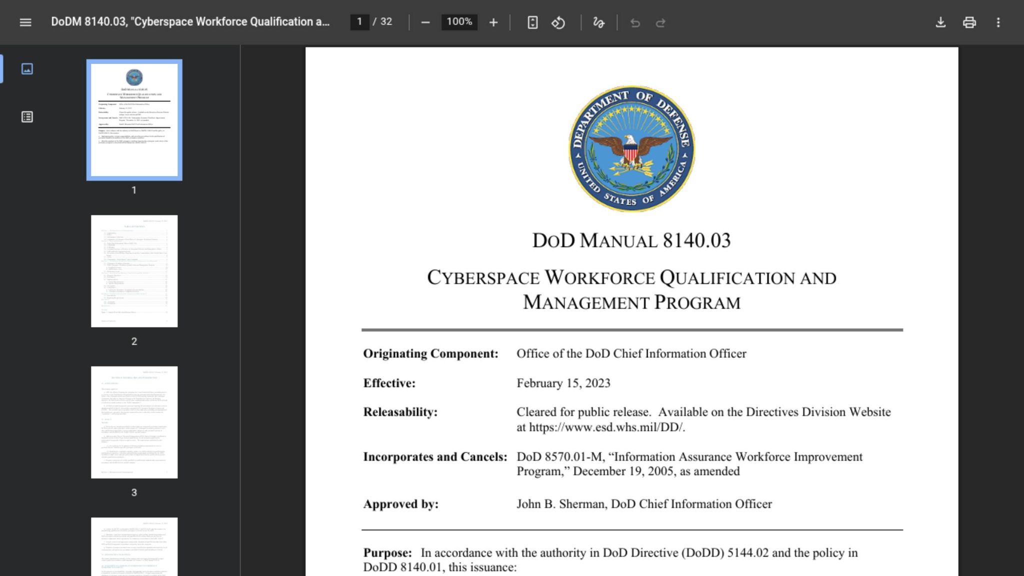 DoD 8140.03