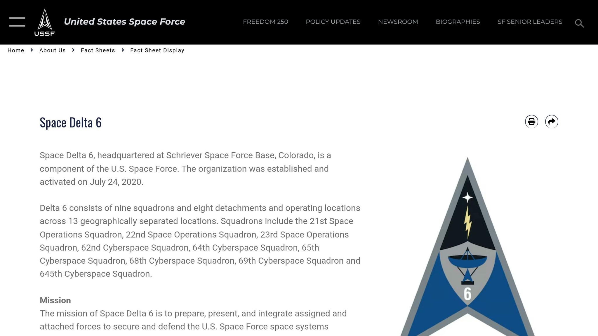 Space Force Delta 6