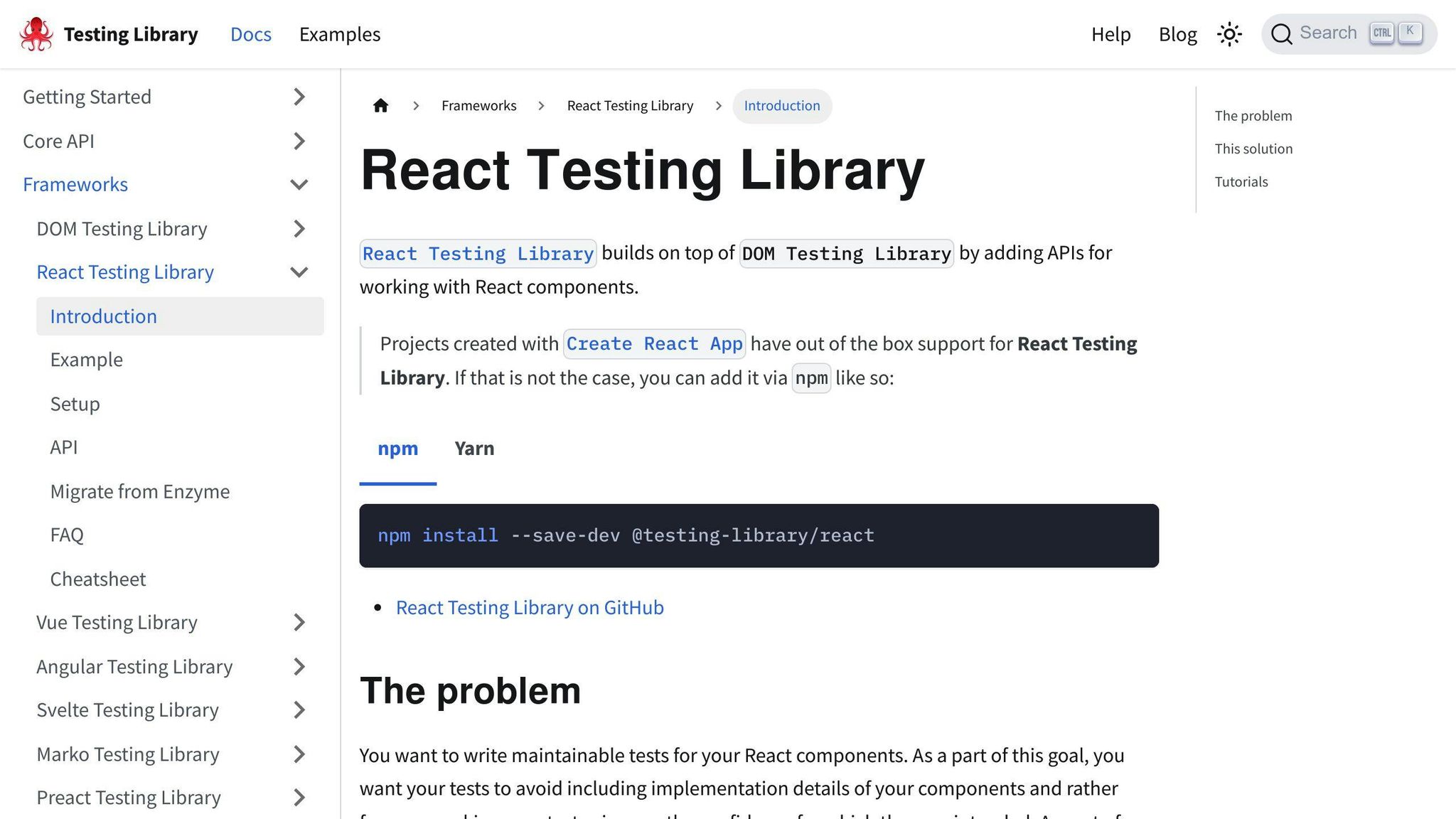 React Testing Library