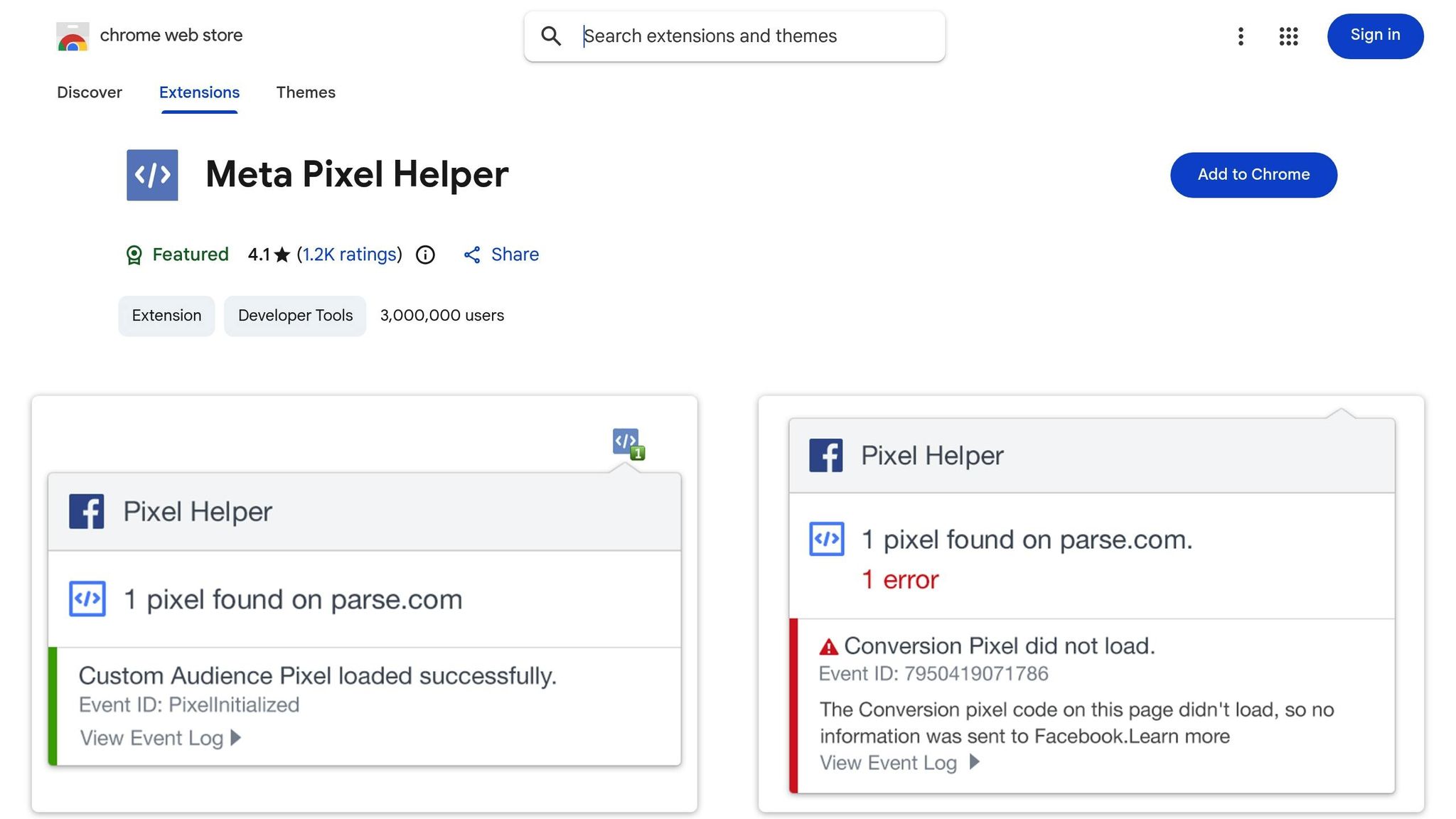 Meta Pixel Helper