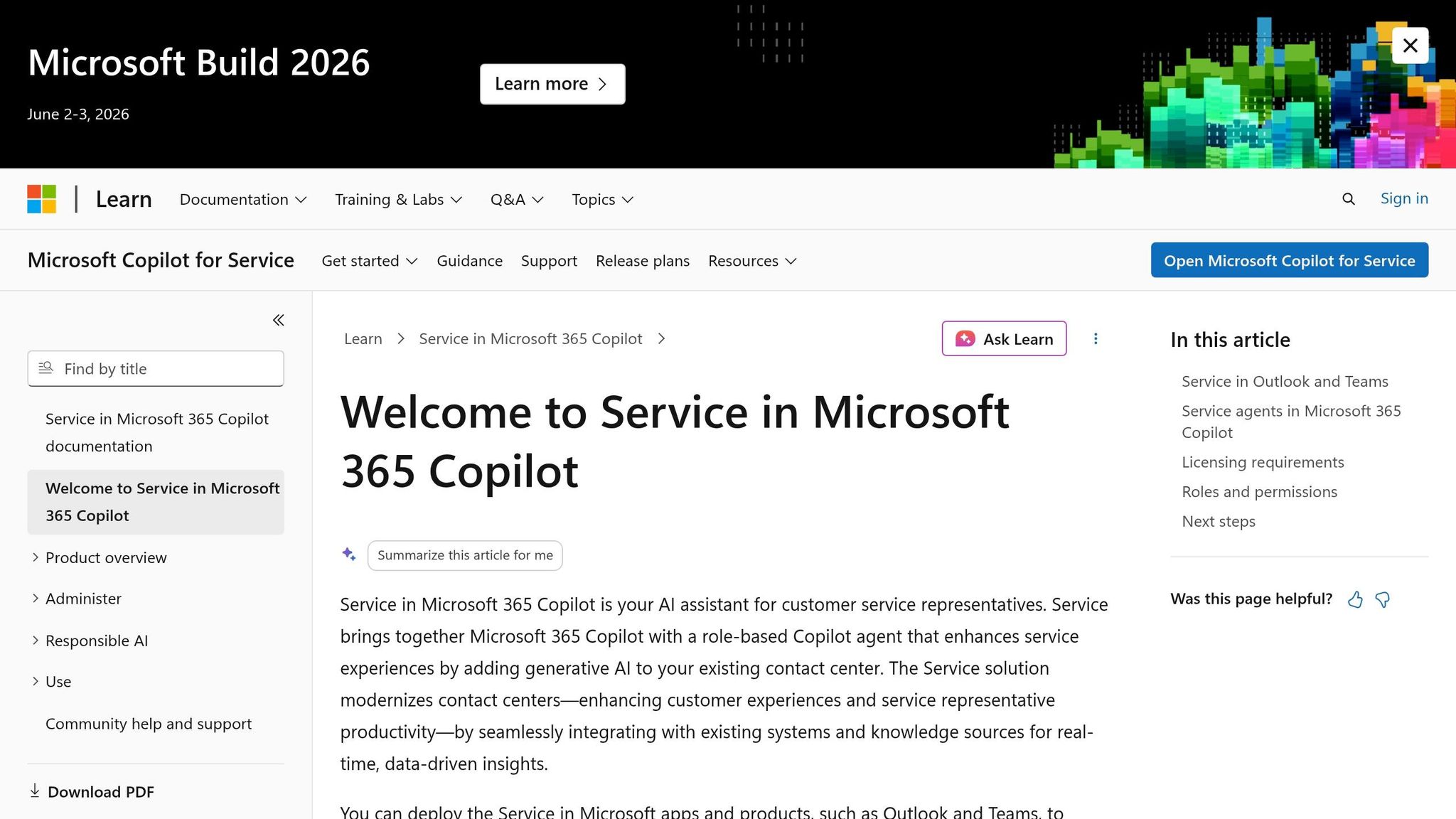 Microsoft Copilot for Service