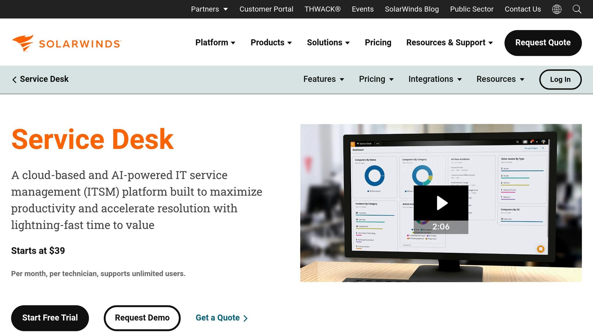 SolarWinds Service Desk