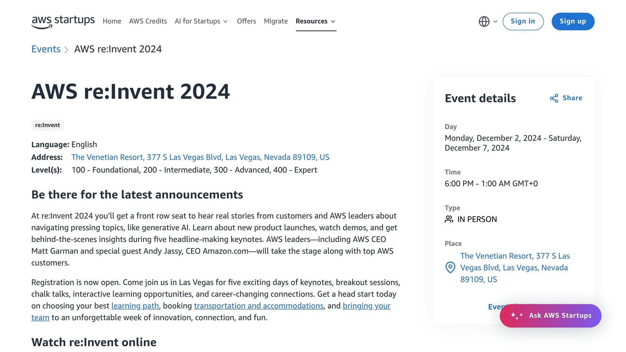 AWS re:Invent 2024