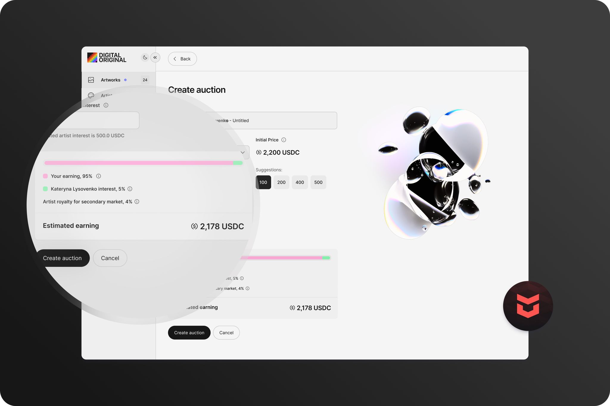 Smart Contracts for Revenue Management in Art