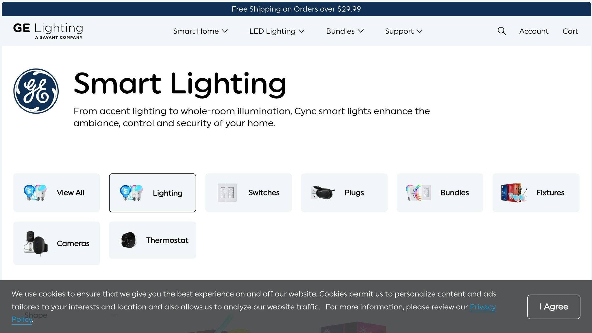 GE Cync Dynamic Effects multi-color smart bulb with sound sync