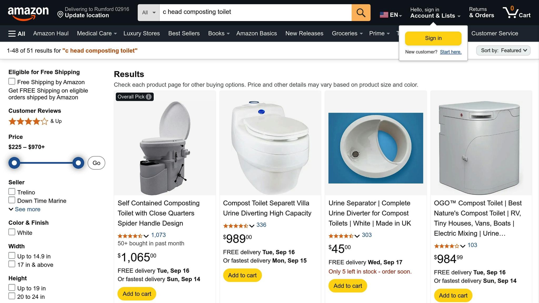 C-Head portable composting toilet with manual crank and no electricity required