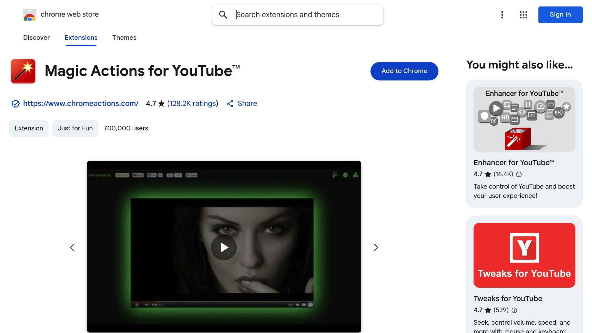 Magic Actions for YouTube