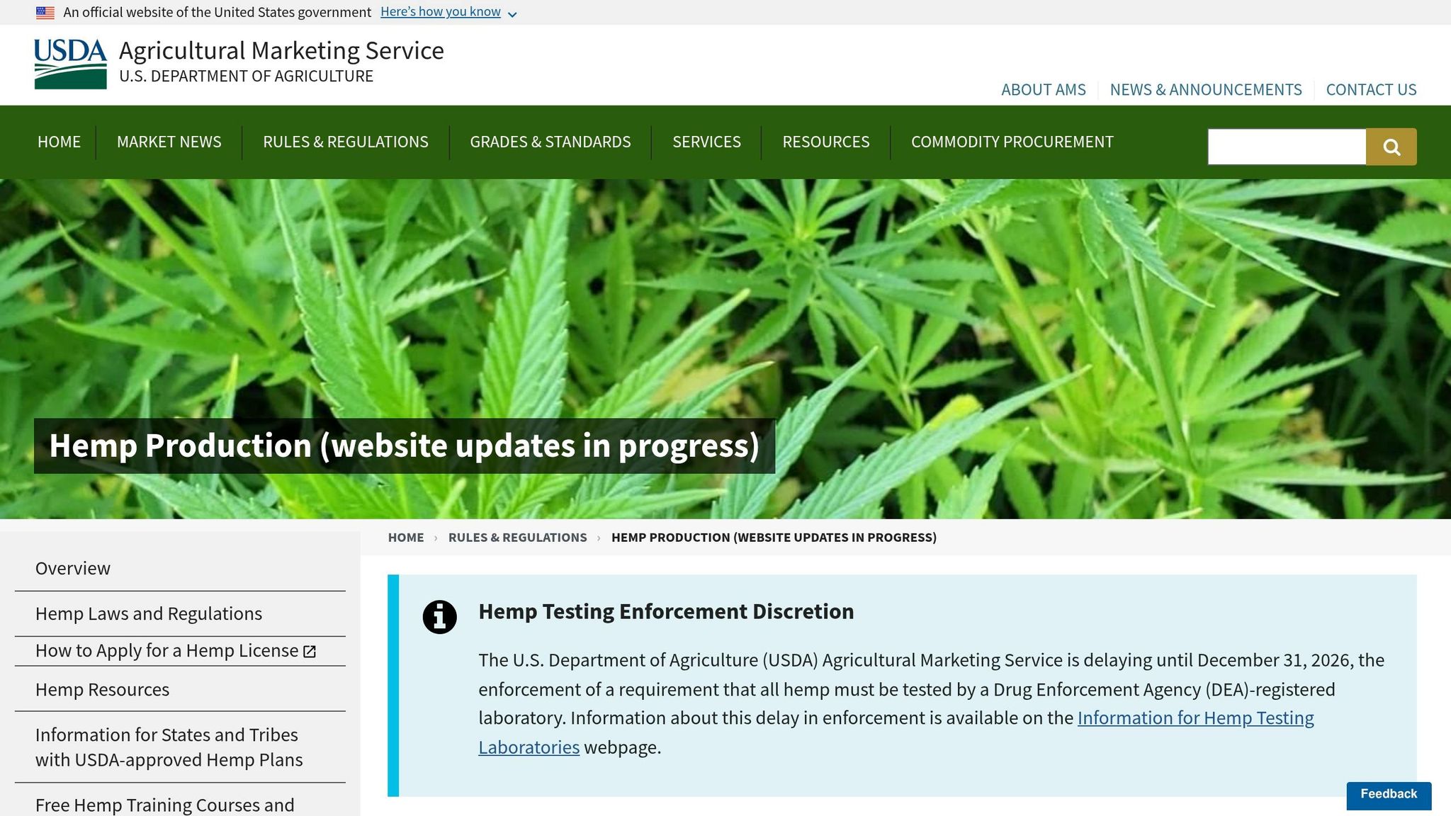 USDA Hemp Production Program