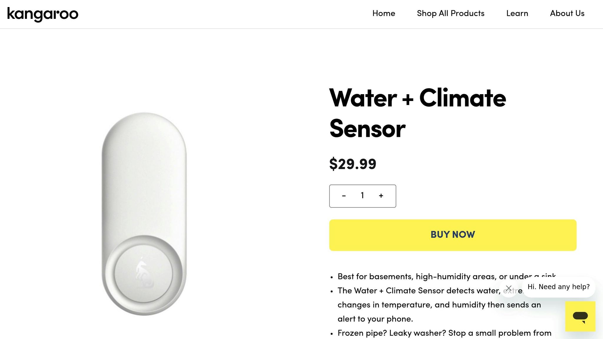 Kangaroo Water + Climate Sensor