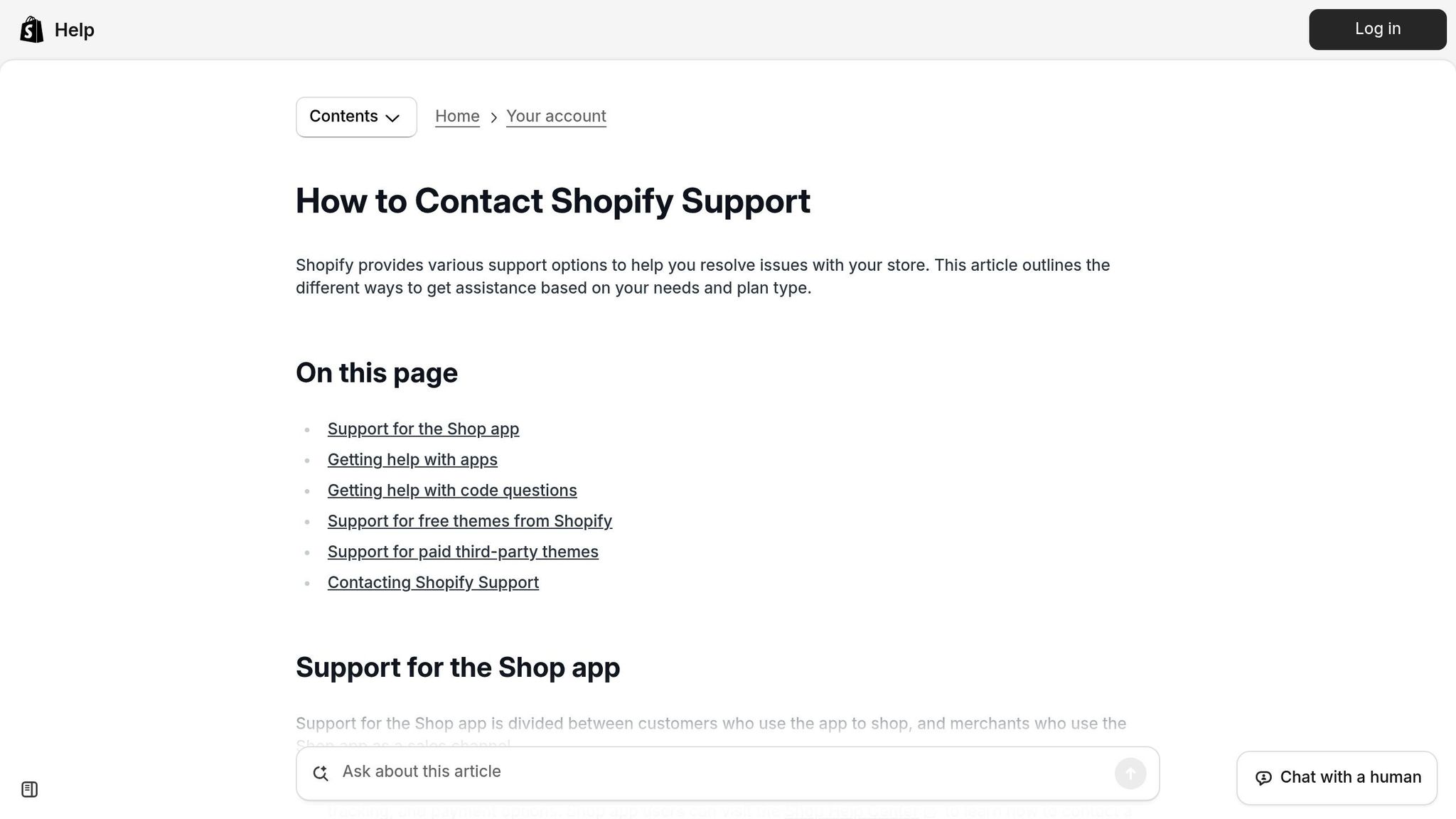 Shopify Support
