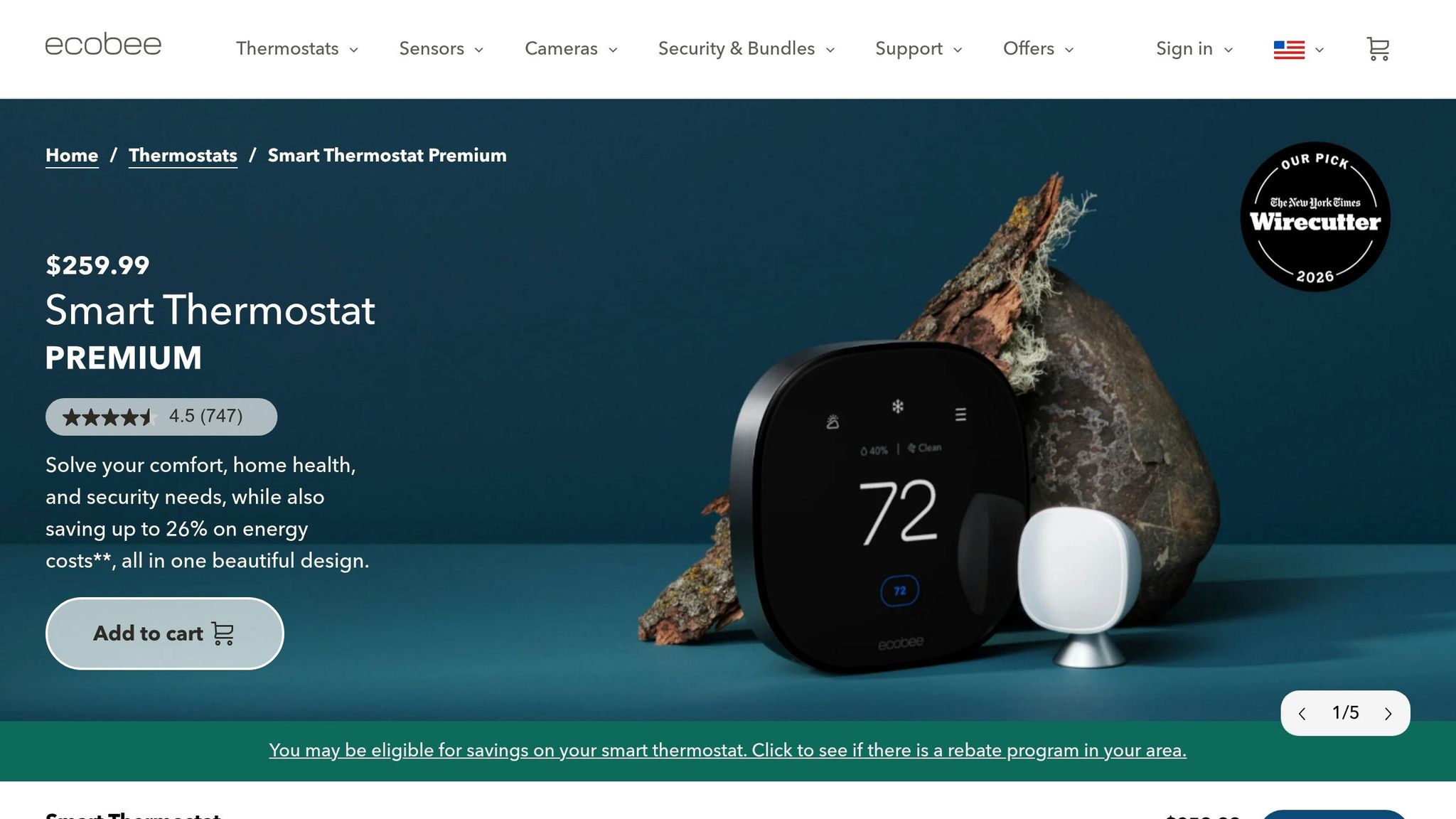 ecobee Smart Thermostat Premium