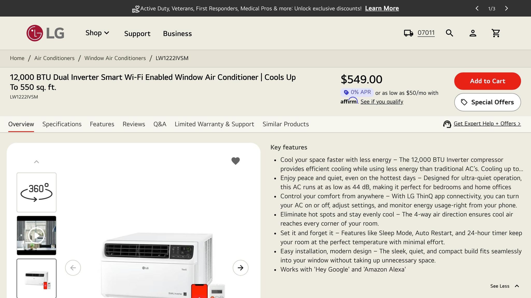 LG DUAL Inverter Smart Window AC
