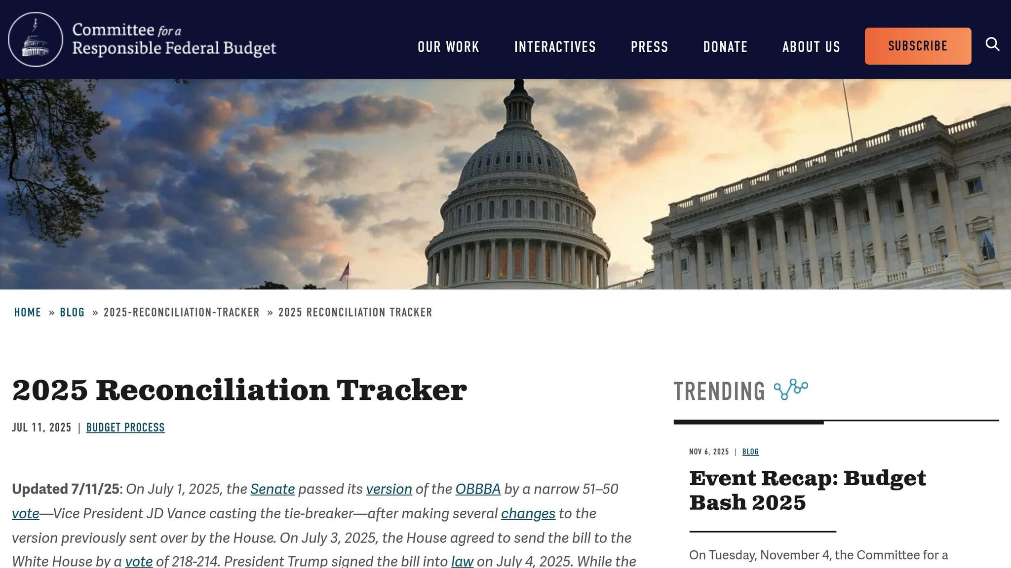 Budget Reconciliation Act of 2025