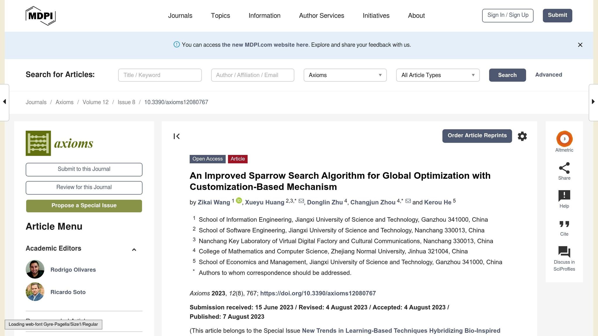Sparrow Search Algorithm