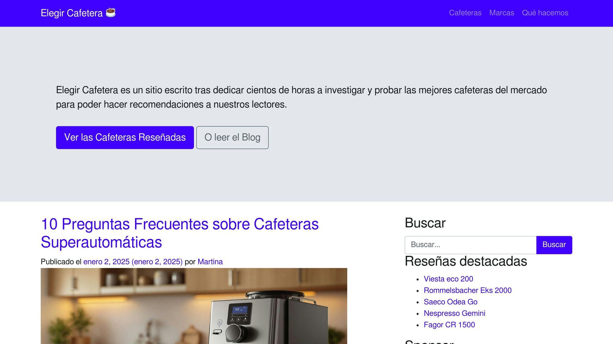 Elegir Cafetera
