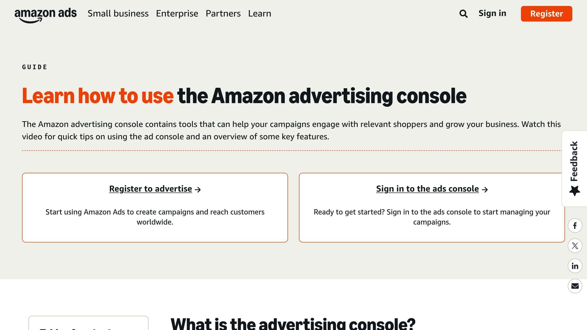 Amazon Advertising Console