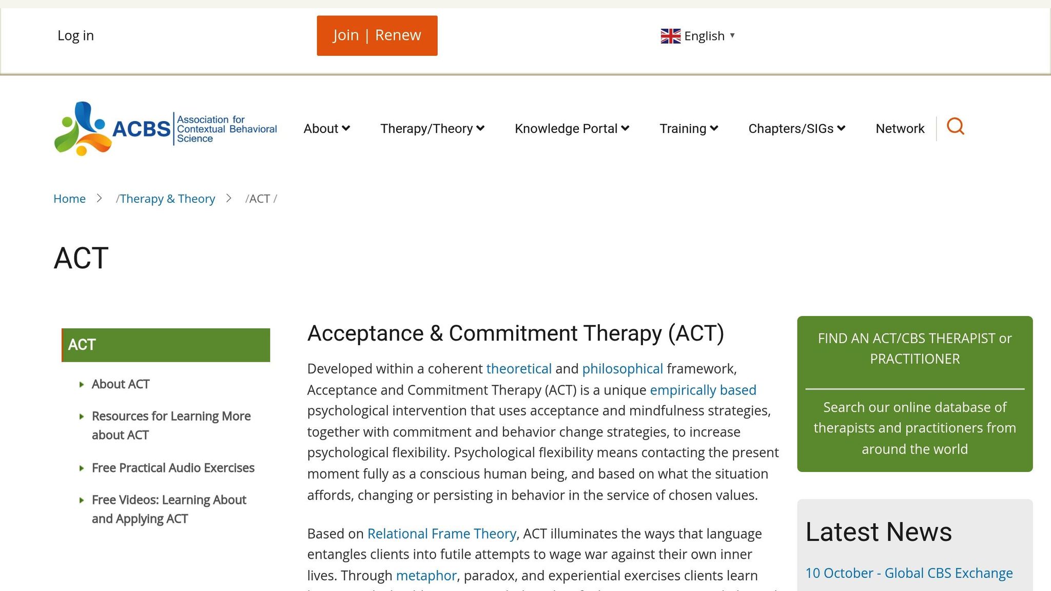 Acceptance and Commitment Therapy