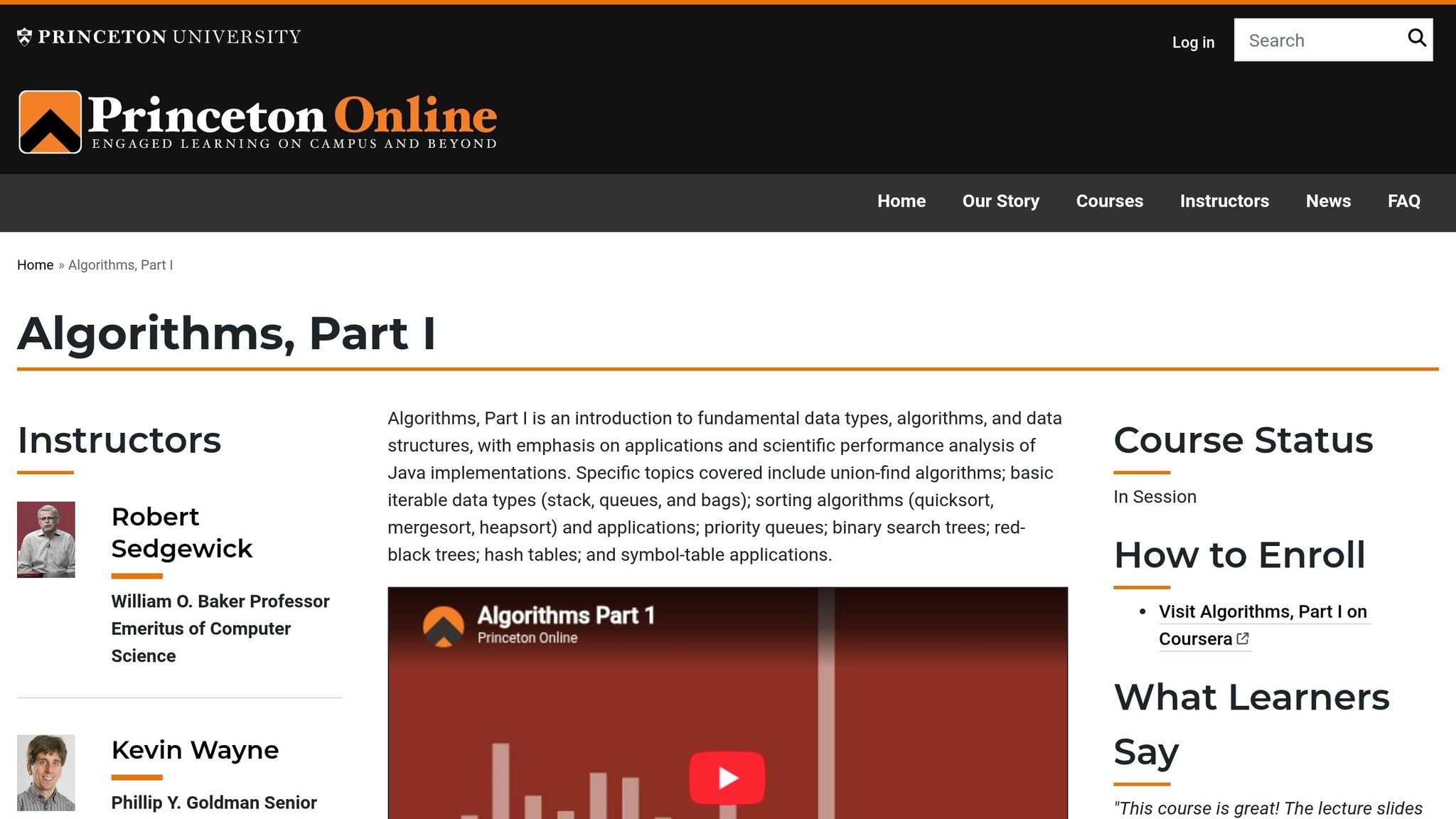 Princeton Algorithms, Part I