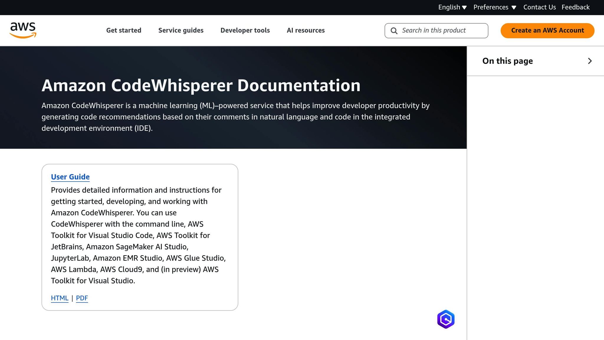 Amazon CodeWhisperer