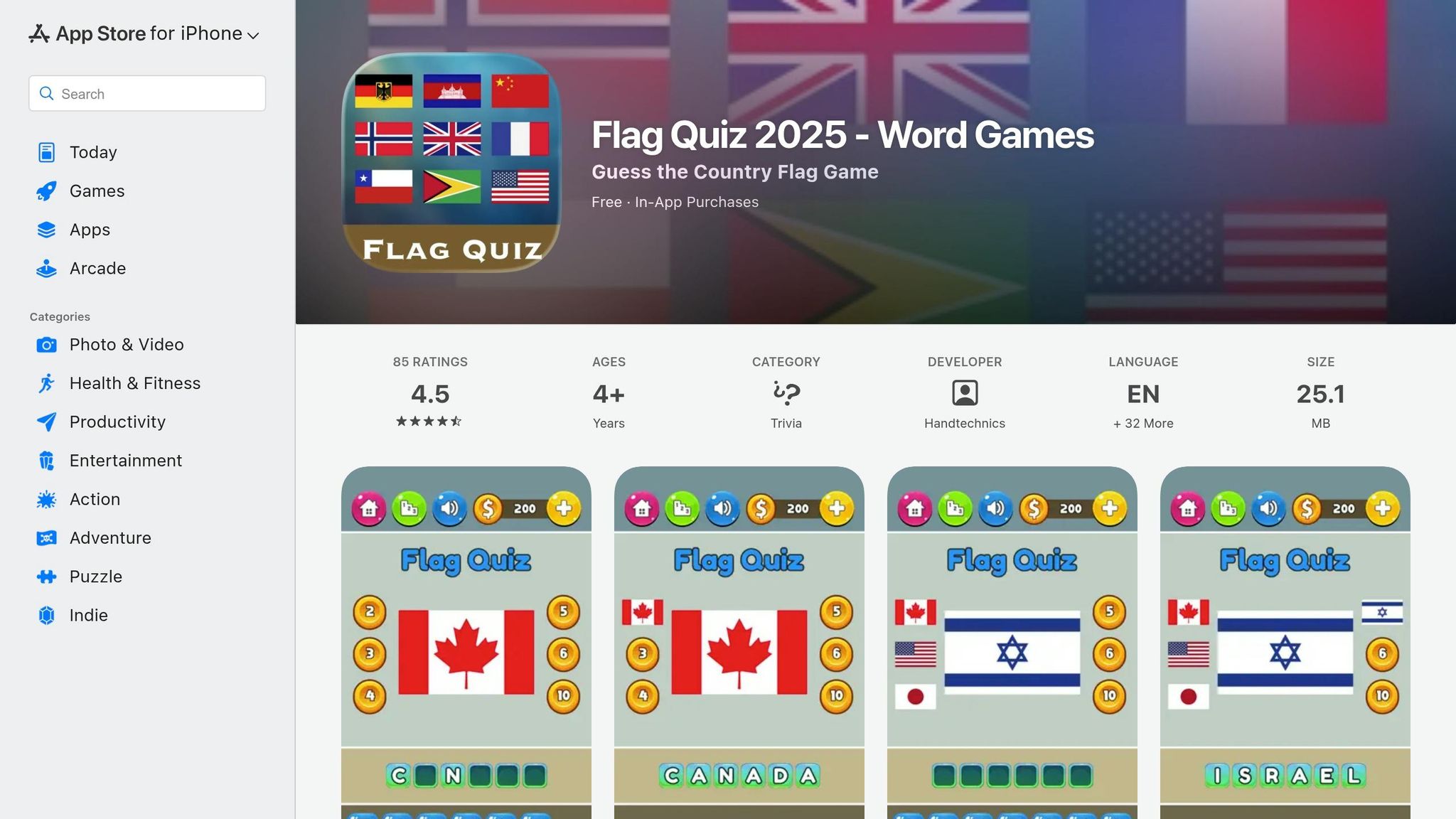 Flag Quiz 2025 – Word Games