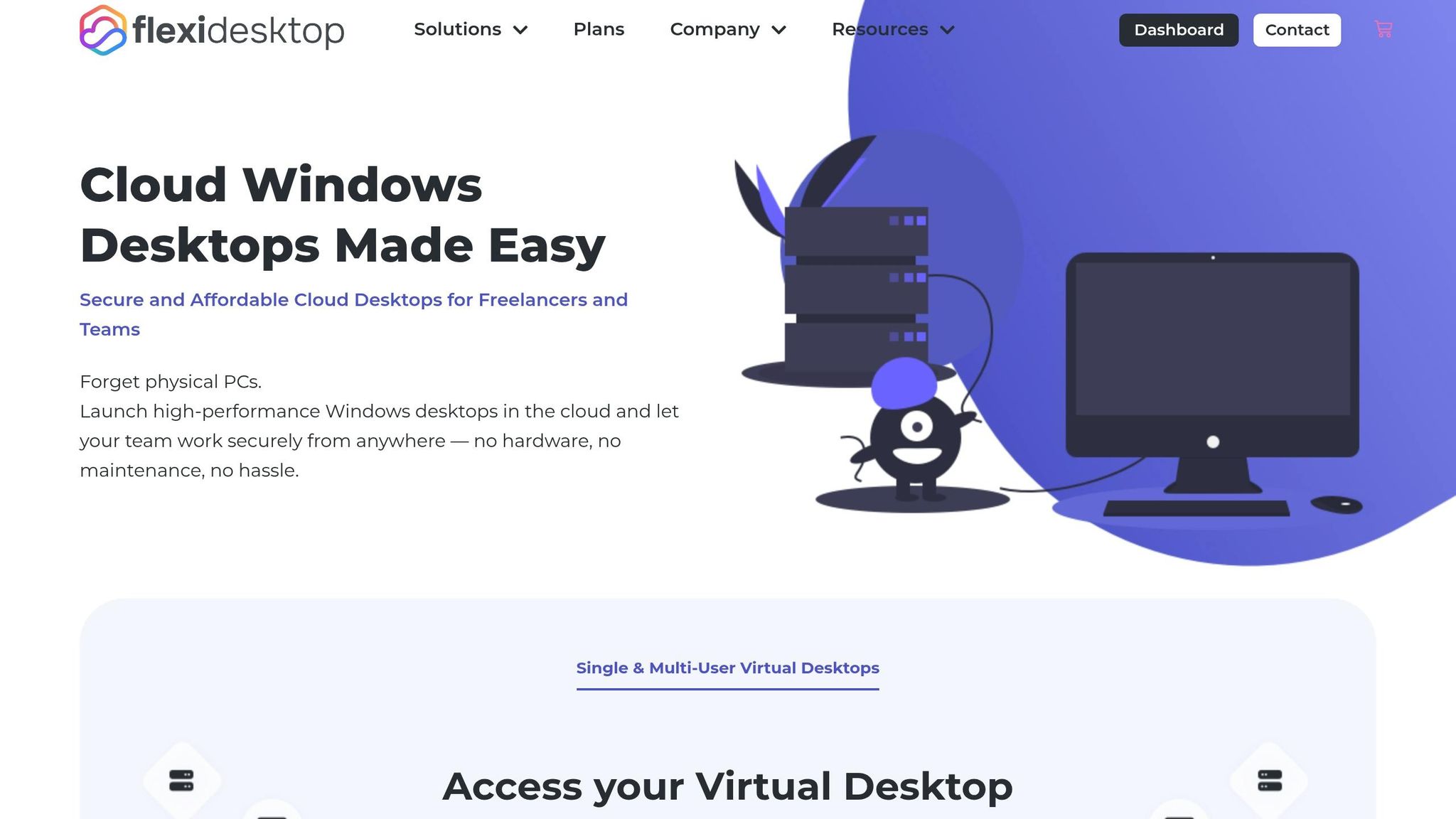 flexidesktop virtual desktop interface for law firms showing secure Windows environment accessible from any device