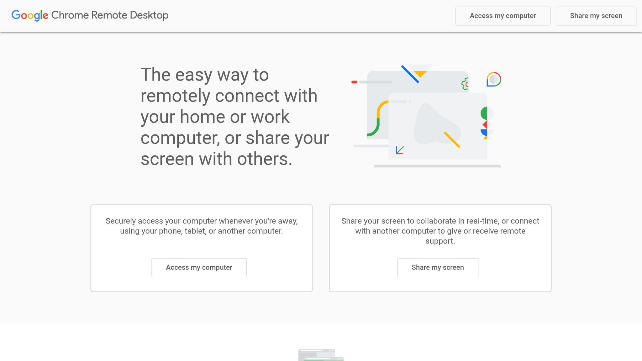 Chrome Remote Desktop interface
