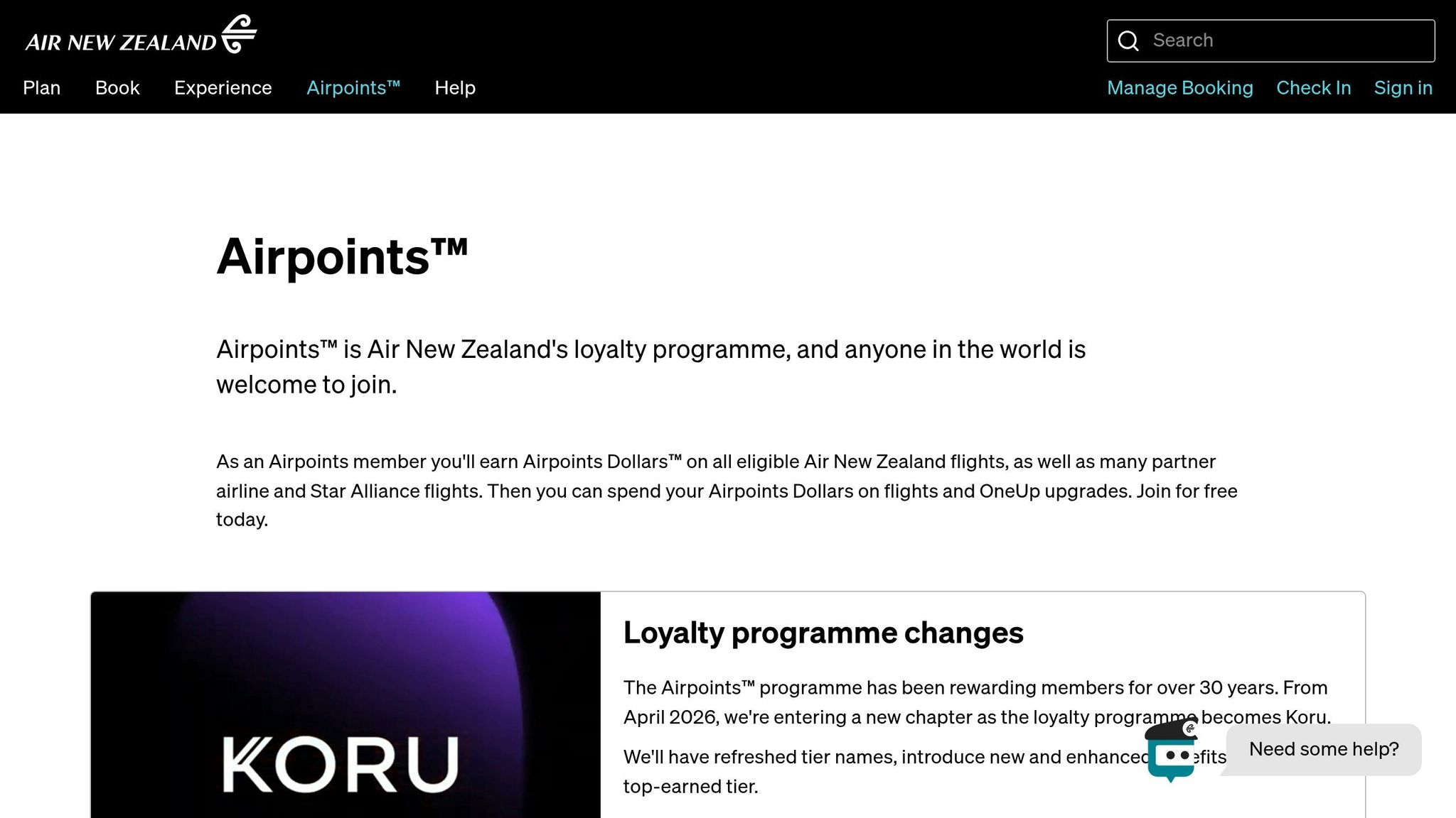 Air New Zealand Airpoints