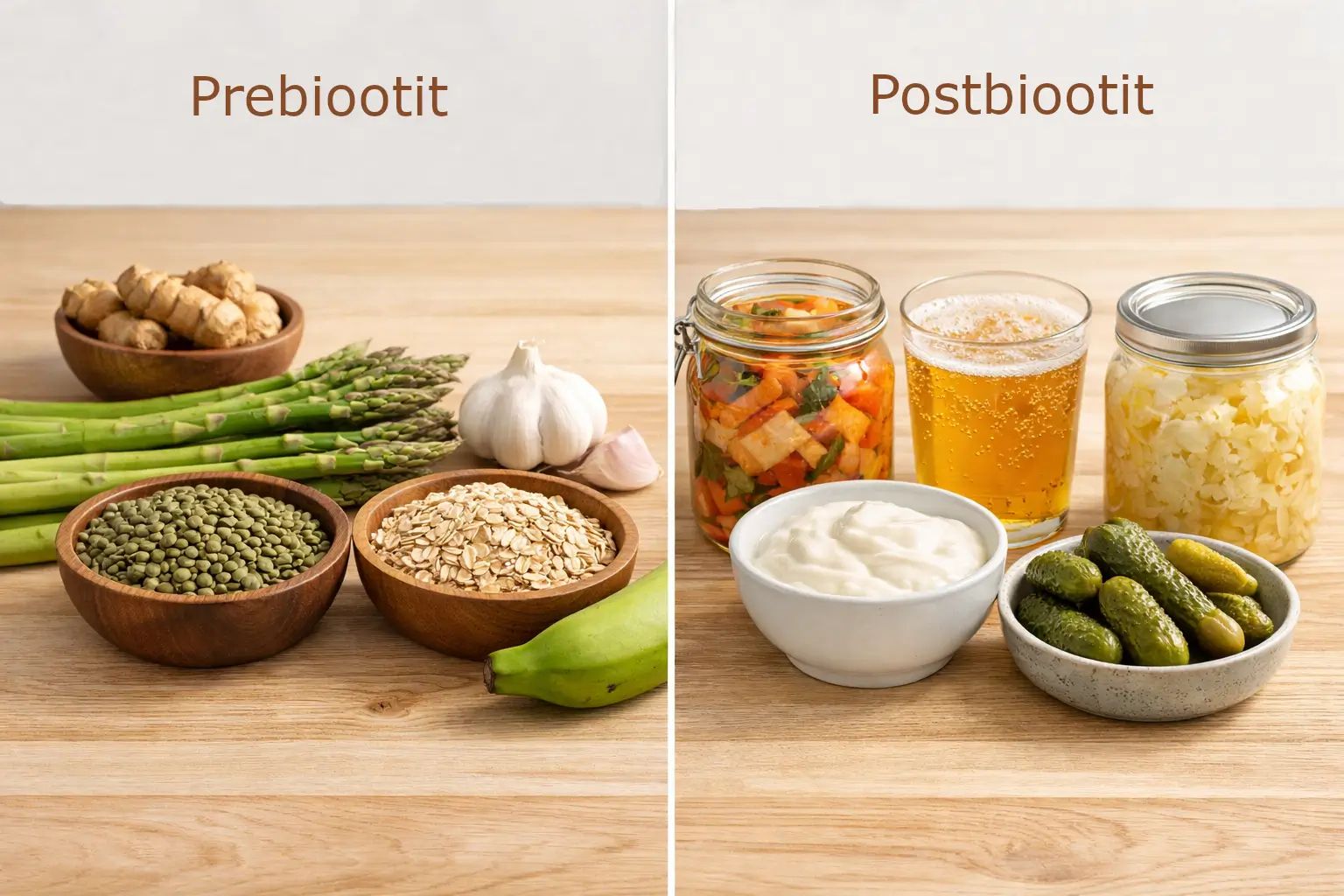 Postbiootteja voi saada ruoasta sellaisenaan tai prebiootteja syömällä omat suolistobakteerit voivat tuottaa postbiootteja.
