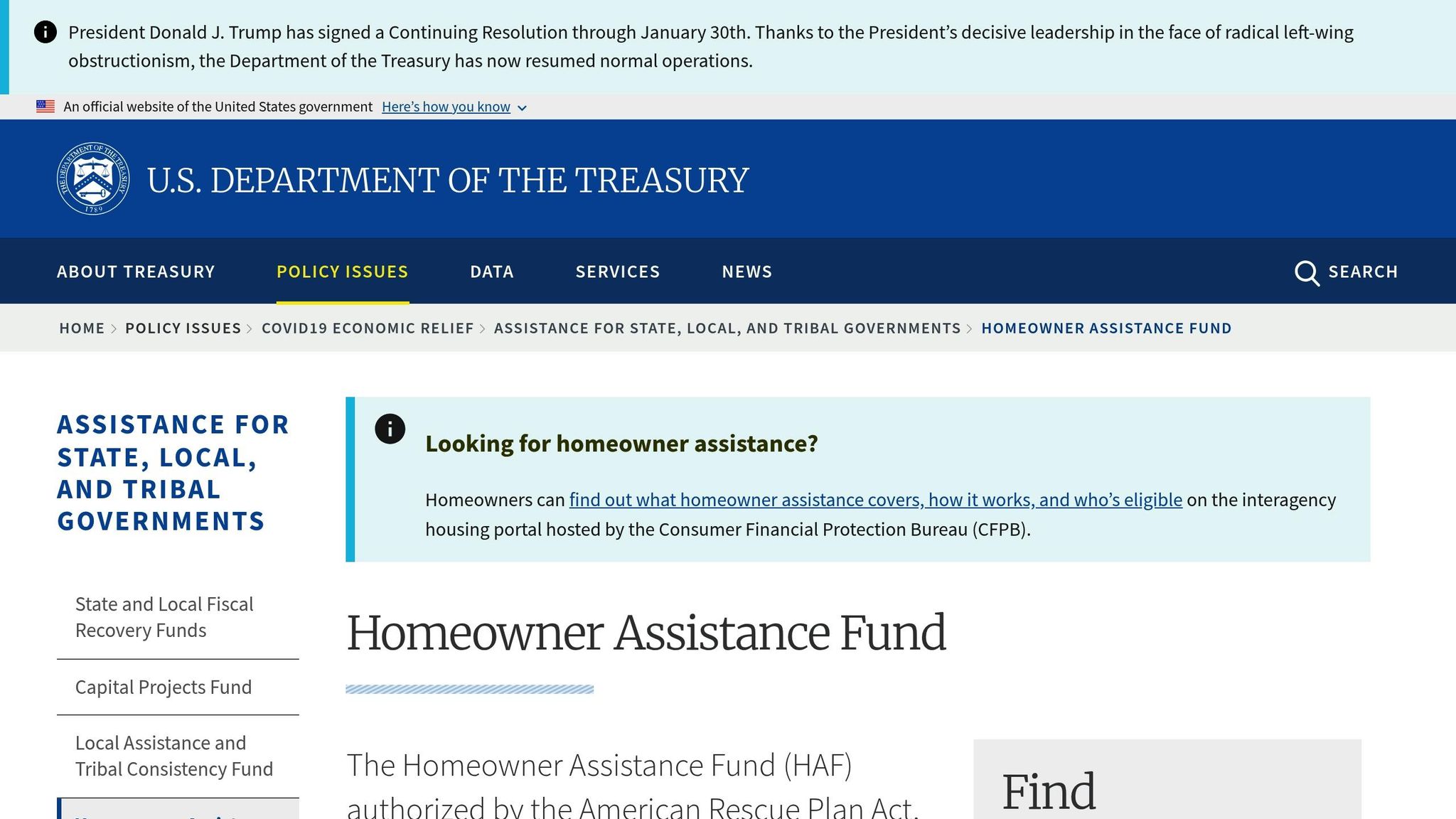 Homeowner Assistance Fund