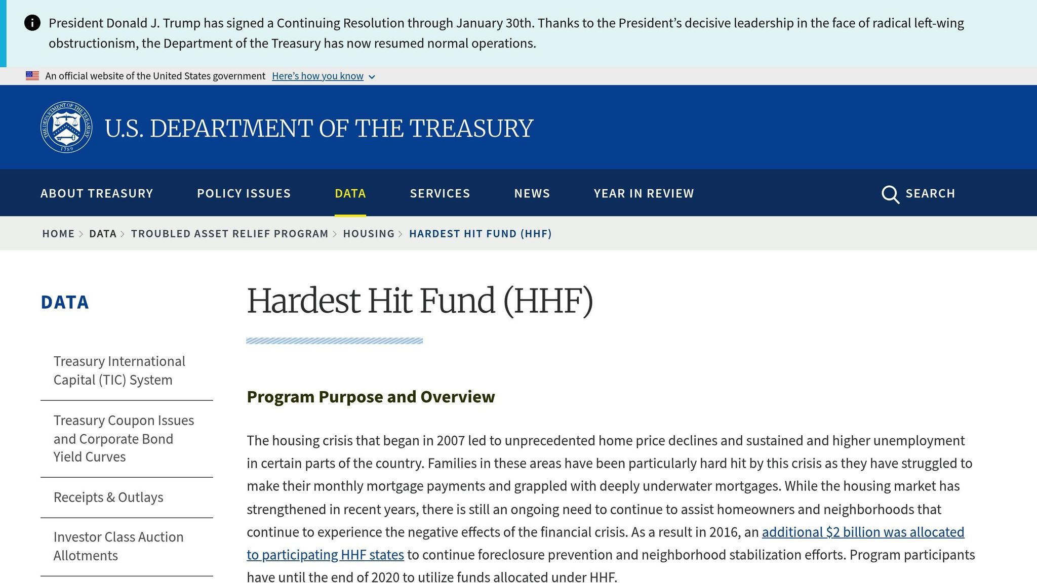 Hardest Hit Fund