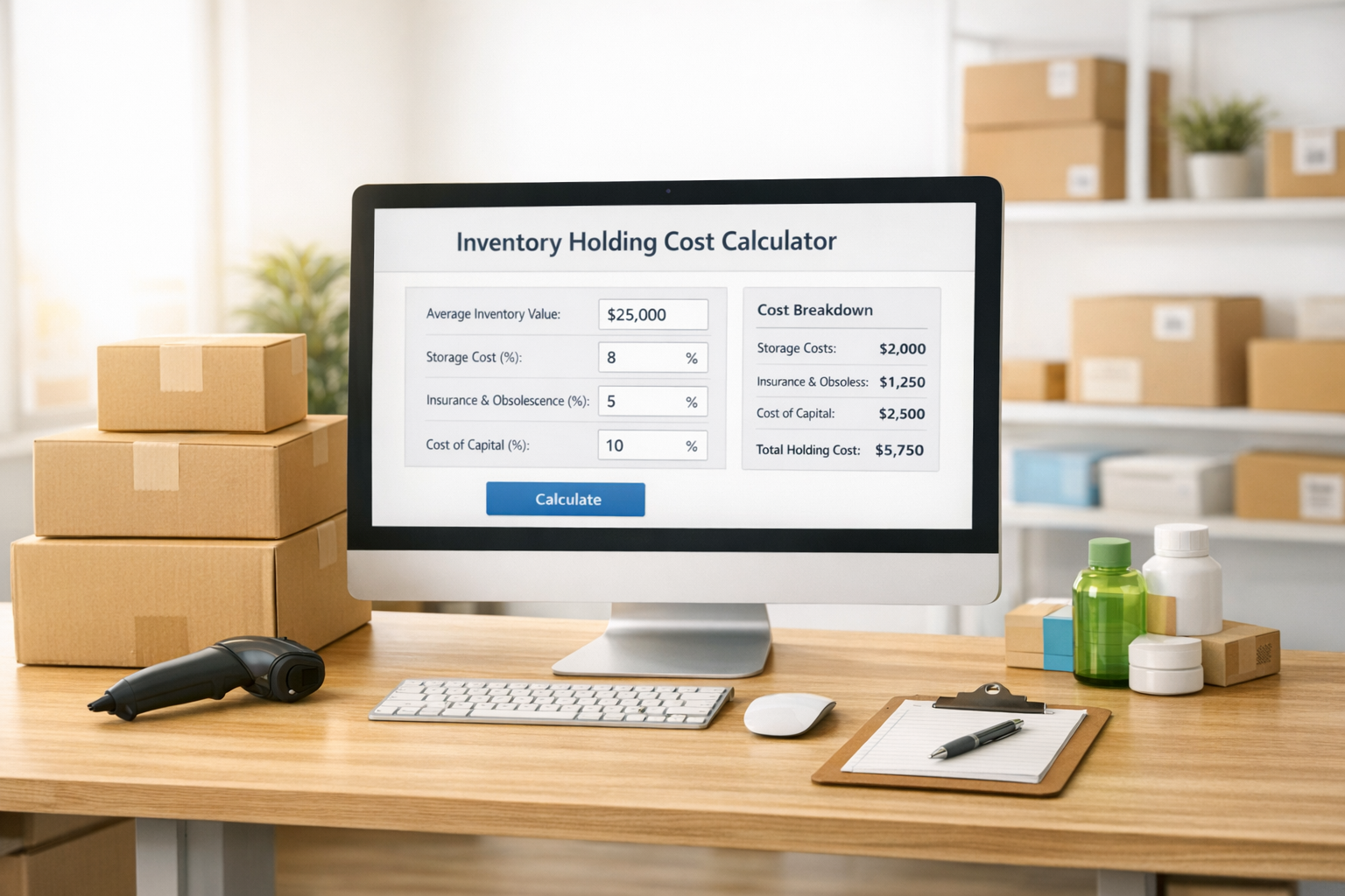 Inventory Holding Cost Calculator