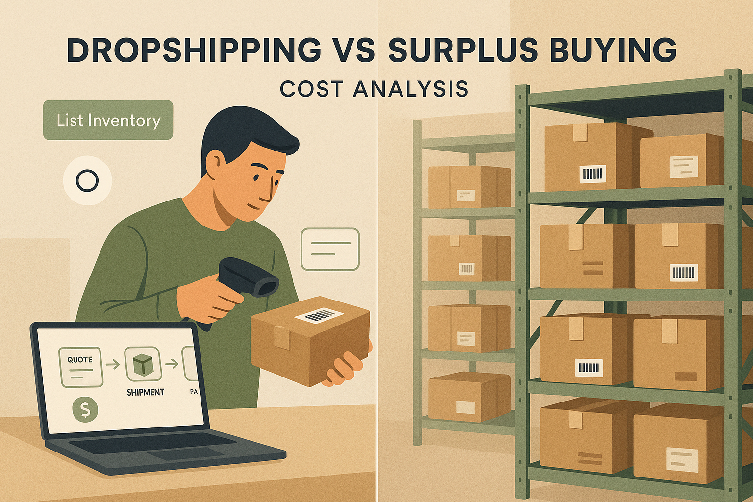 Dropshipping vs Surplus Buying: Cost Analysis