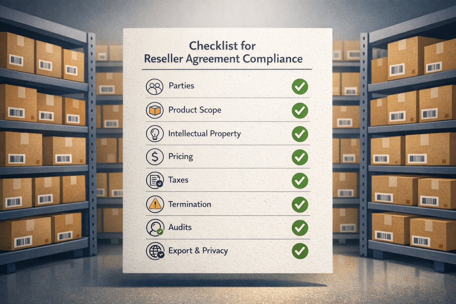 Checklist for Reseller Agreement Compliance