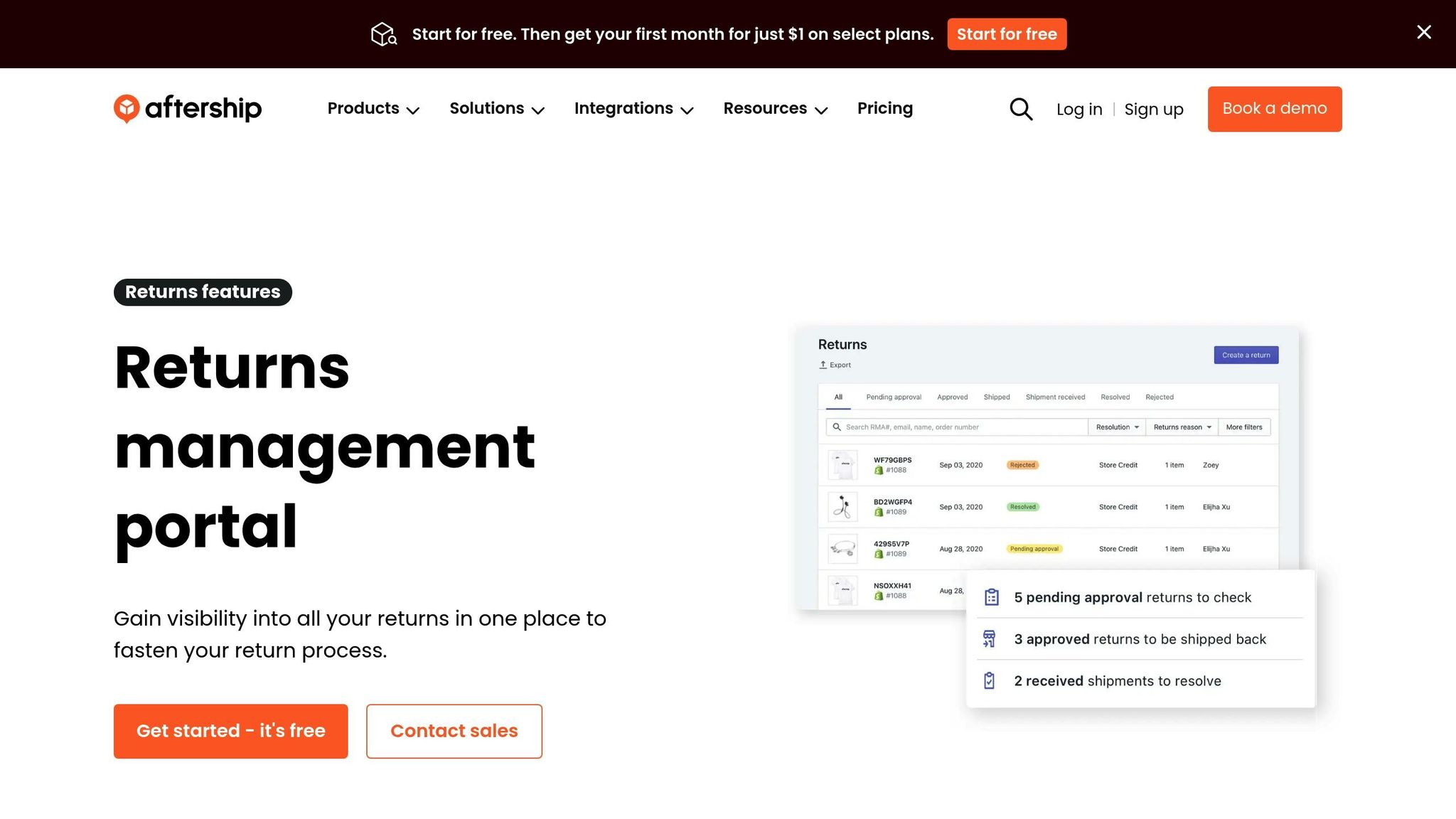 AfterShip Returns Center