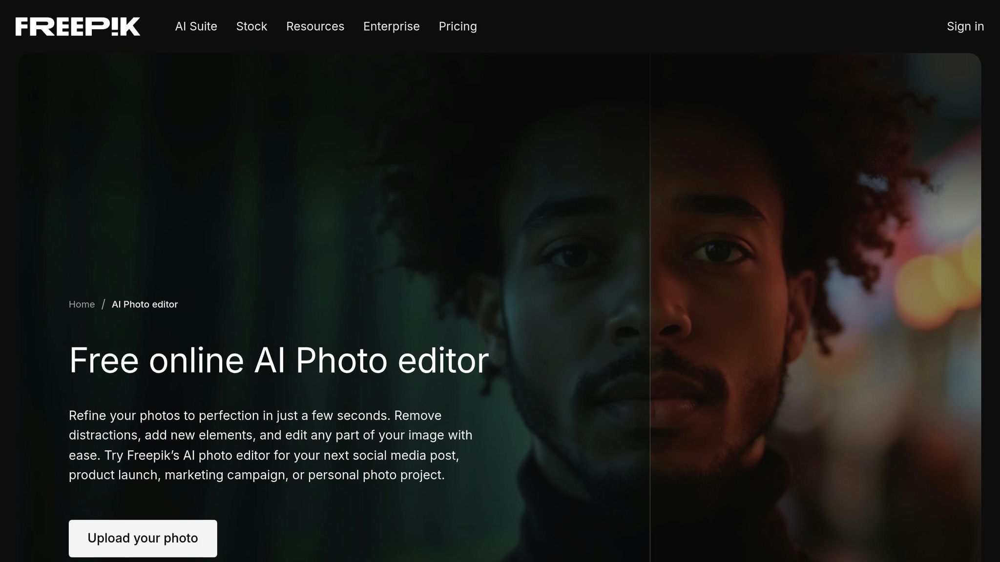 Freepik AI Photo Editor