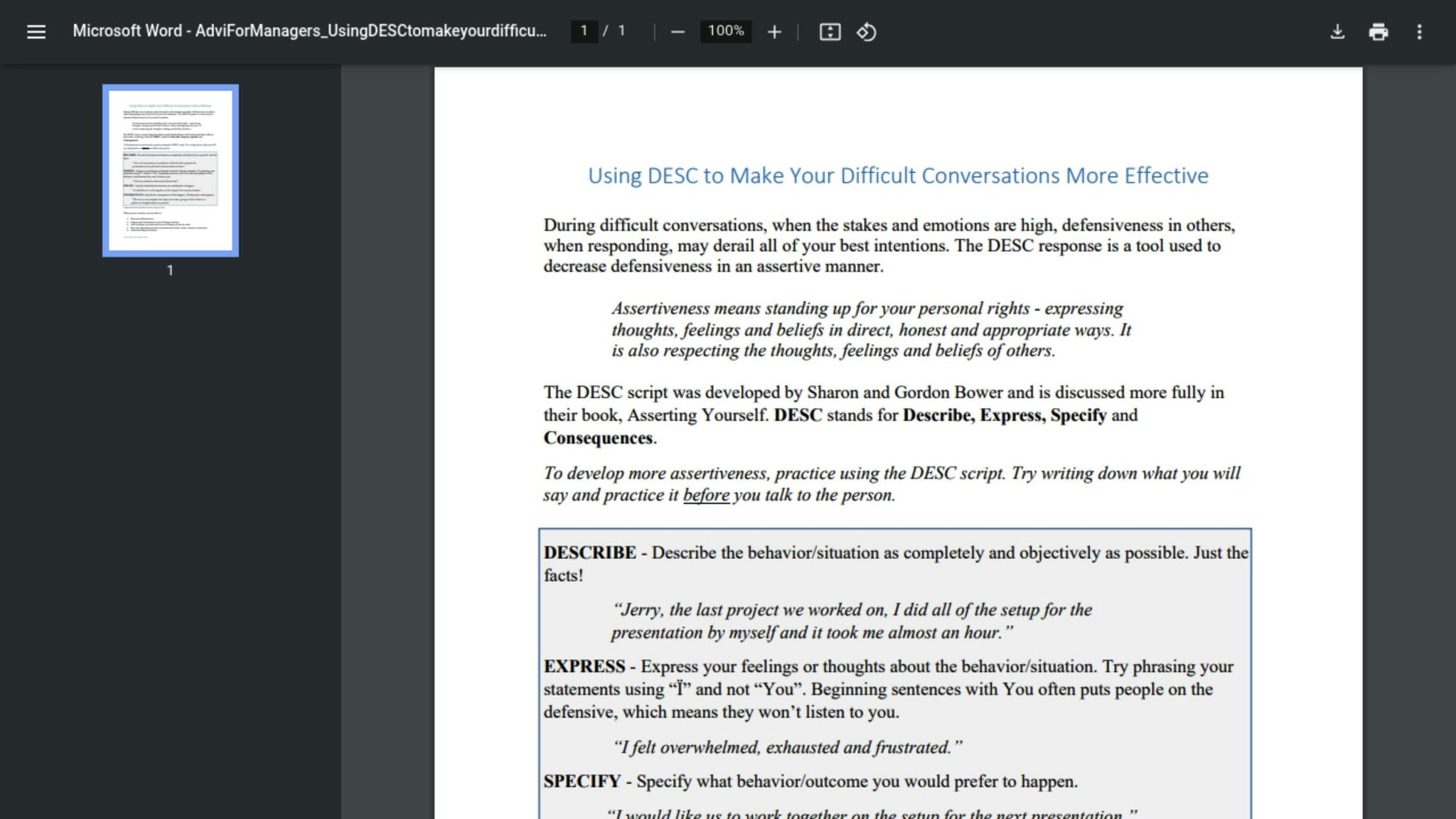 DESC Method